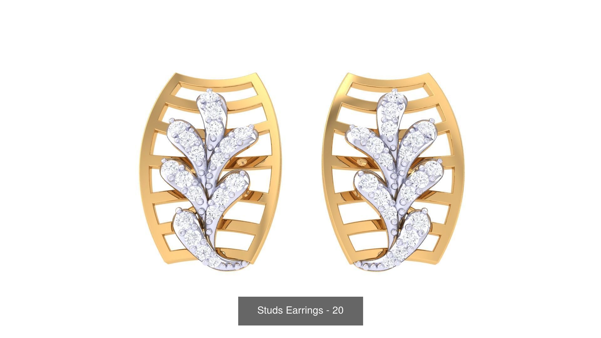 830 Diamond Studs Earrings Pack 3D Model Collection_269