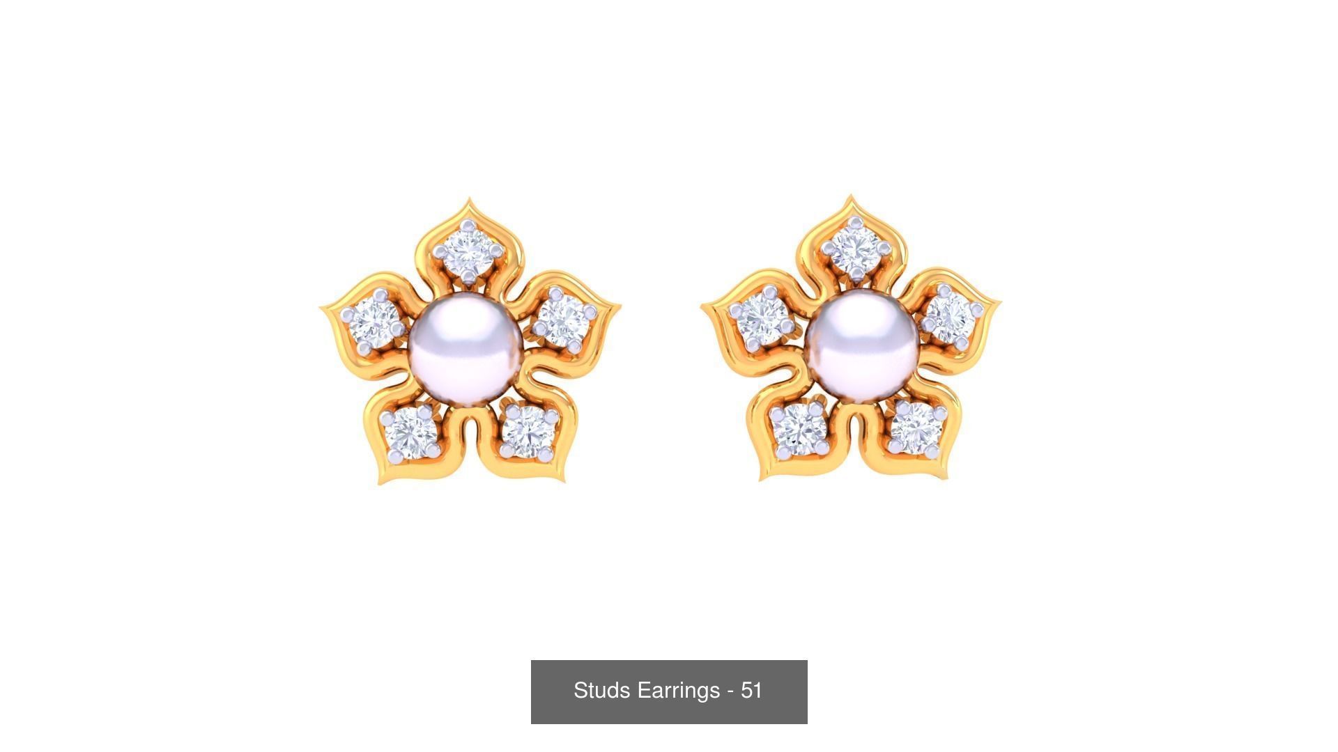830 Diamond Studs Earrings Pack 3D Model Collection_157