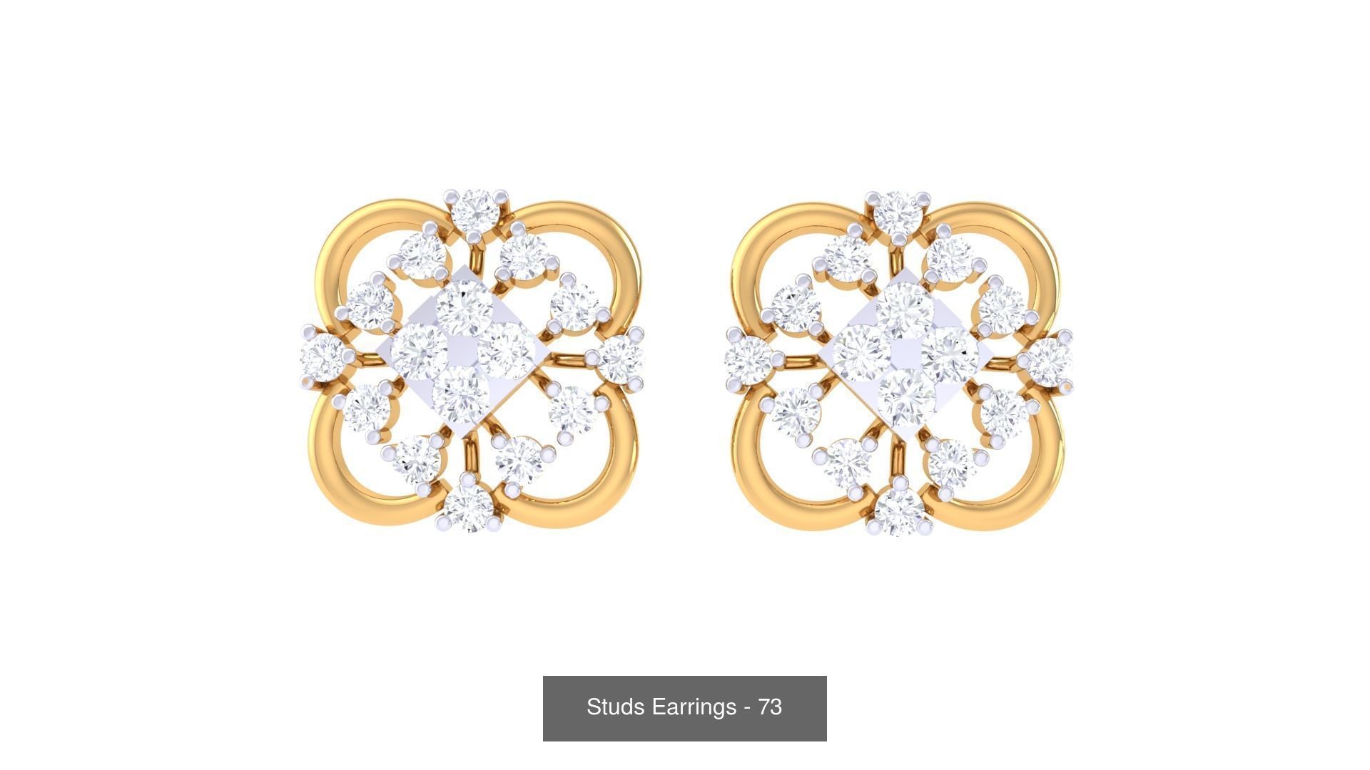 830 Diamond Studs Earrings Pack 3D Model Collection_211