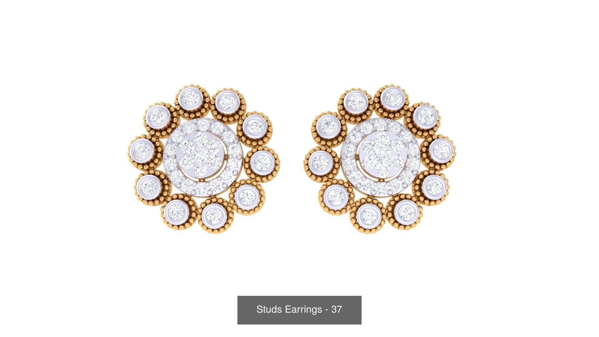 830 Diamond Studs Earrings Pack 3D Model Collection_251