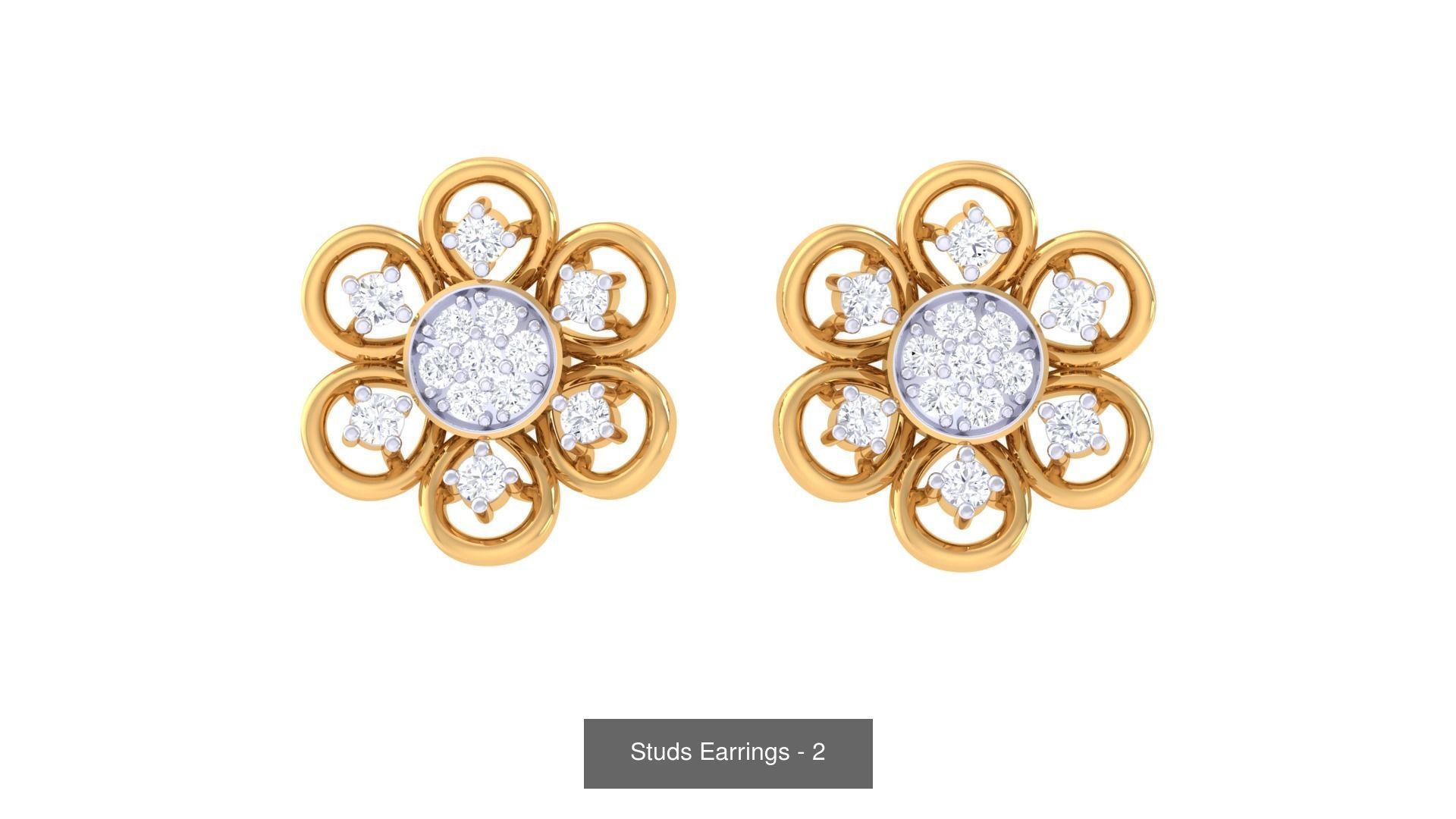 830 Diamond Studs Earrings Pack 3D Model Collection_270