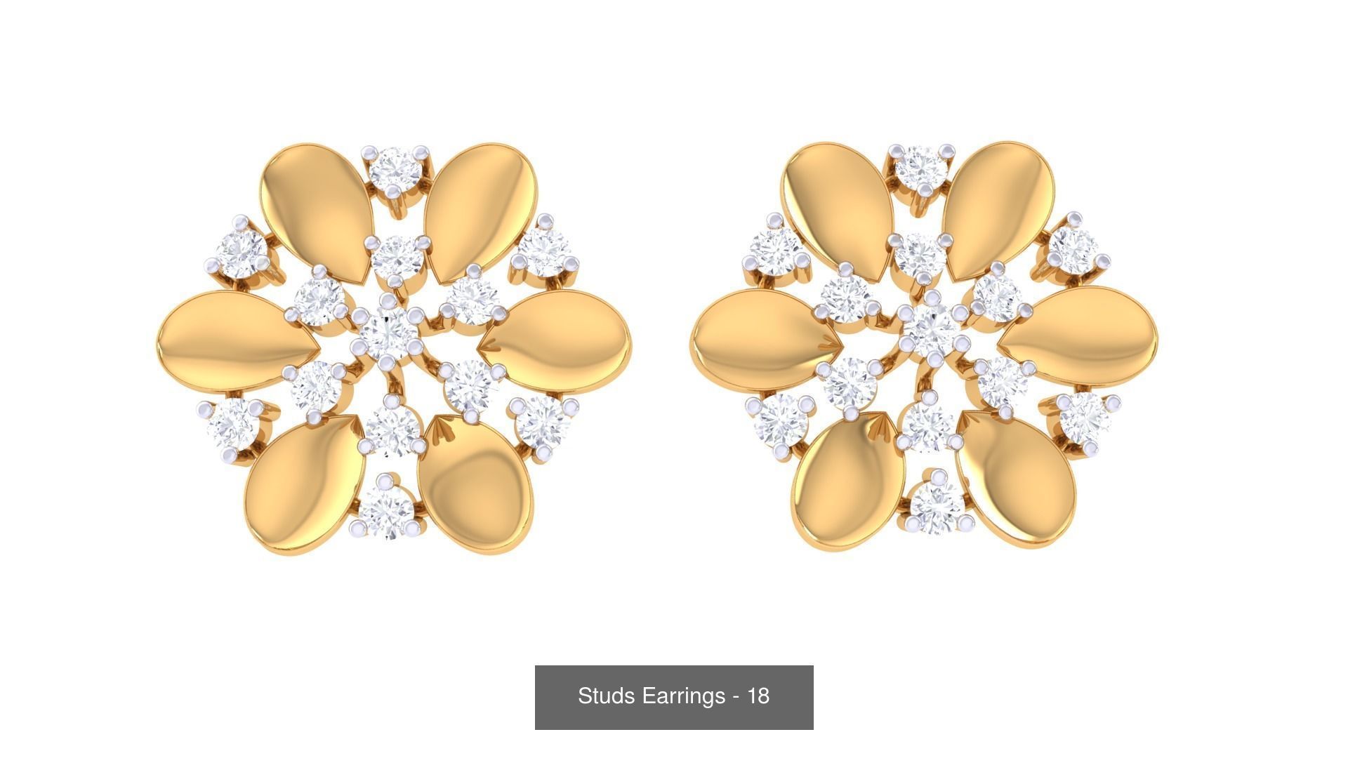 830 Diamond Studs Earrings Pack 3D Model Collection_272