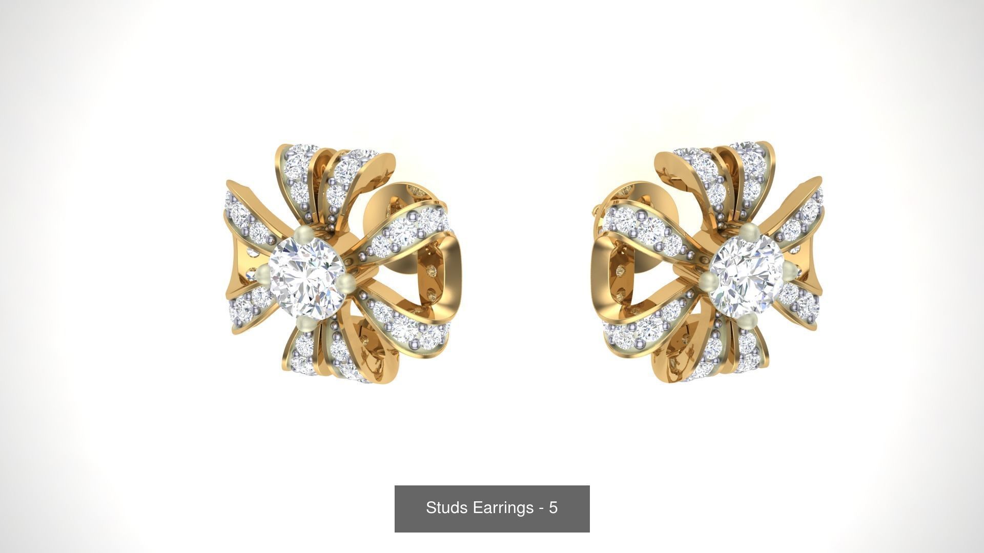 830 Diamond Studs Earrings Pack 3D Model Collection_67