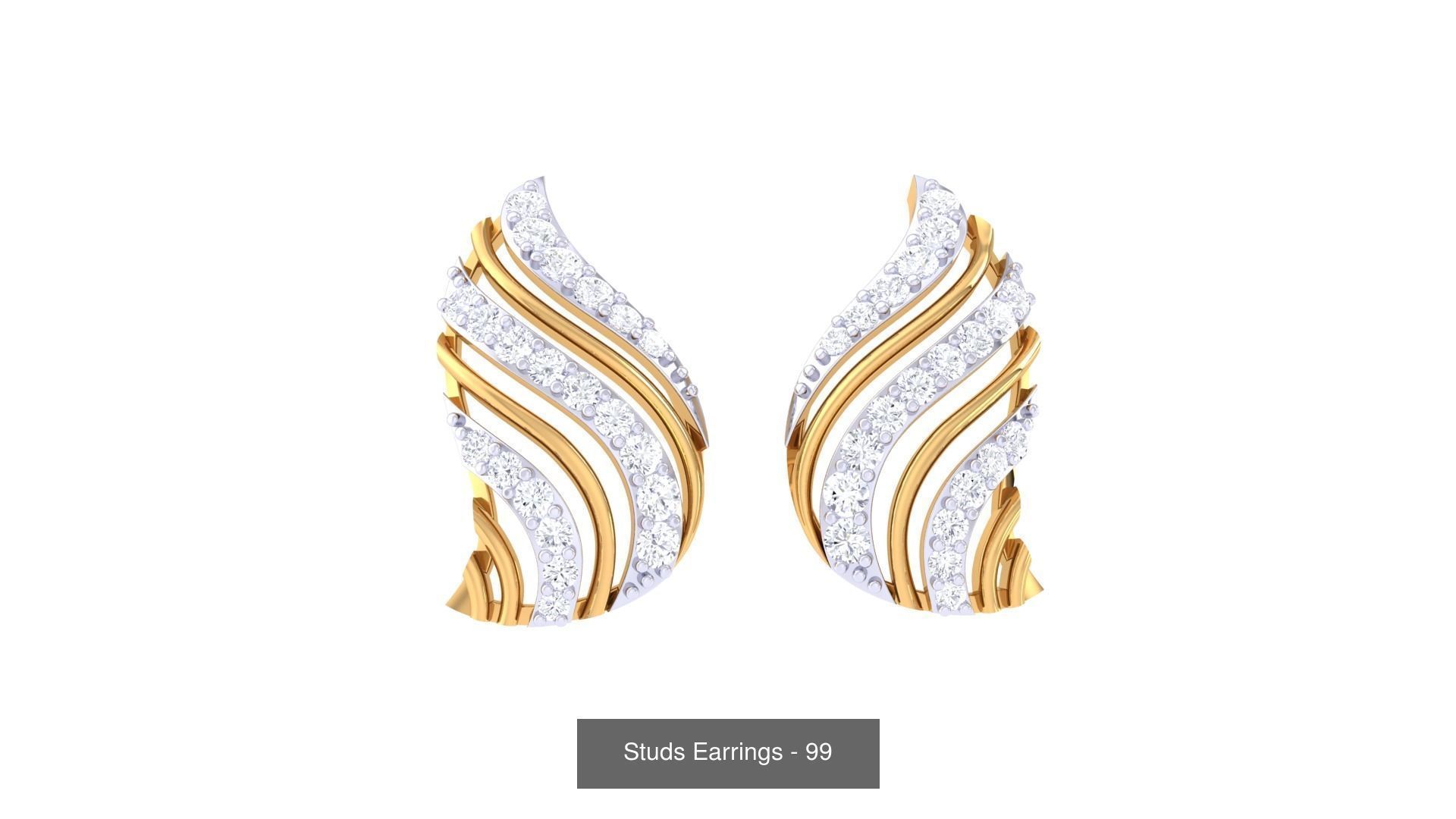 830 Diamond Studs Earrings Pack 3D Model Collection_183