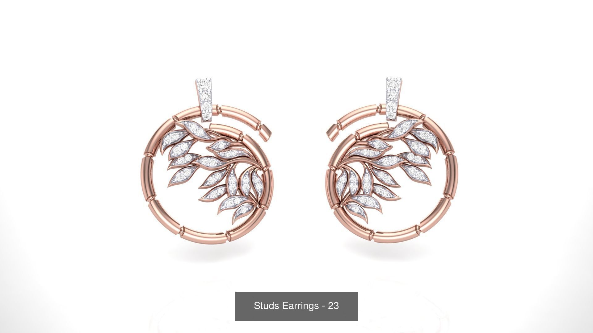 830 Diamond Studs Earrings Pack 3D Model Collection_115