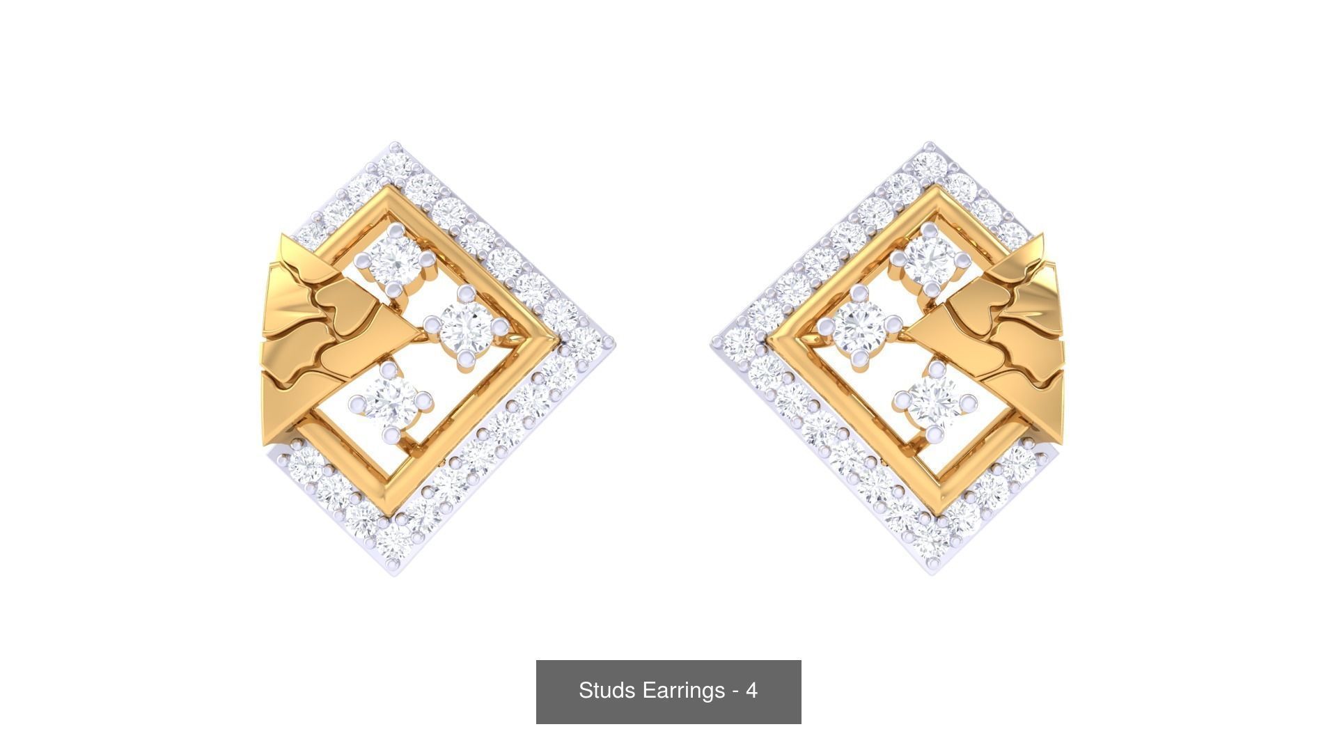 830 Diamond Studs Earrings Pack 3D Model Collection_248