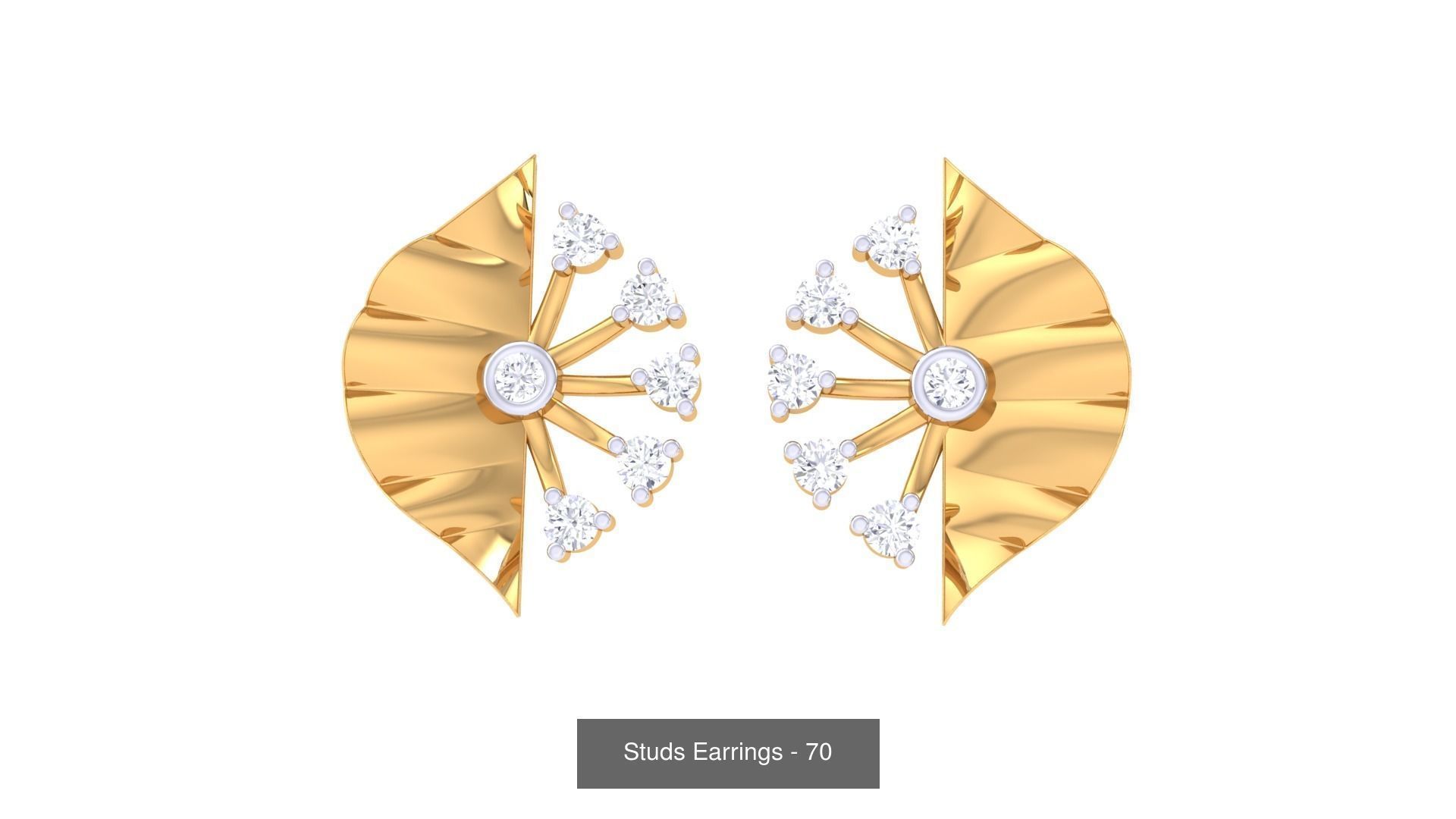 830 Diamond Studs Earrings Pack 3D Model Collection_214