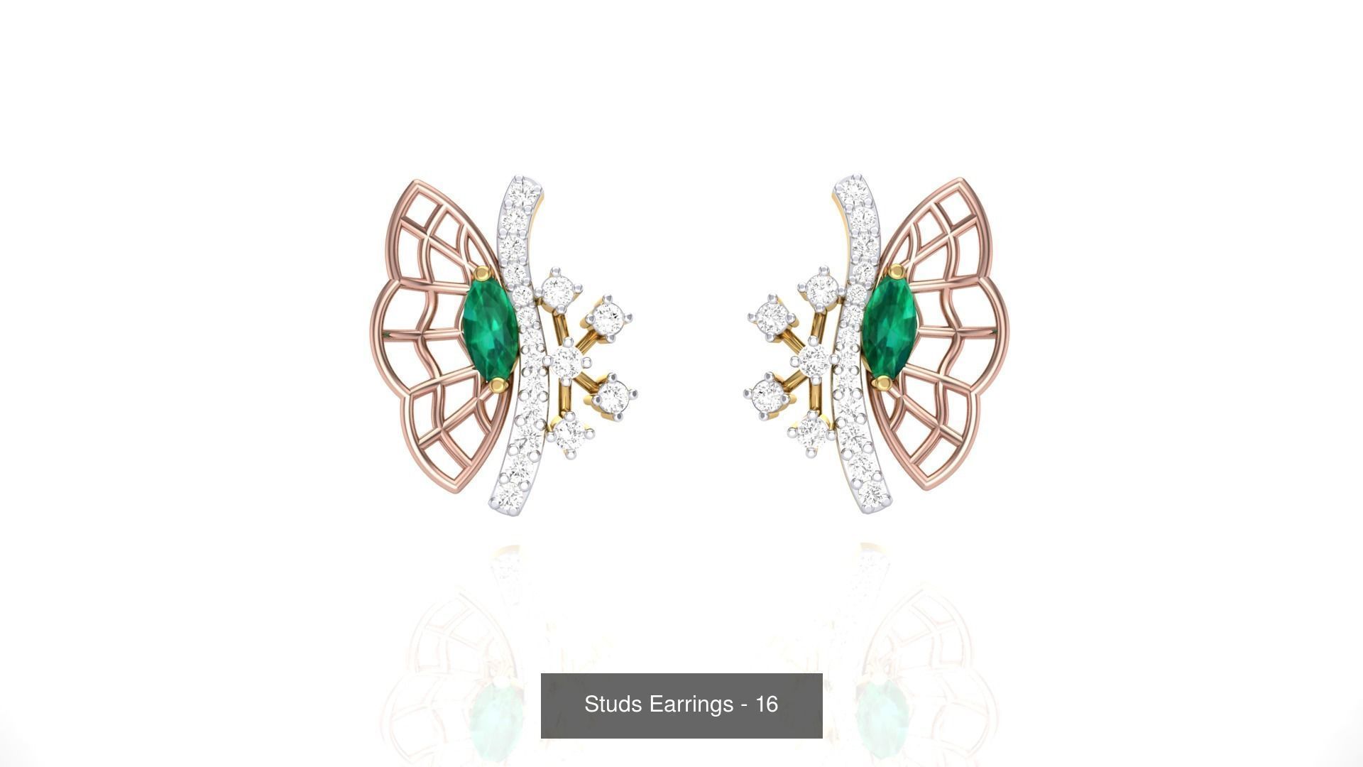 830 Diamond Studs Earrings Pack 3D Model Collection_136
