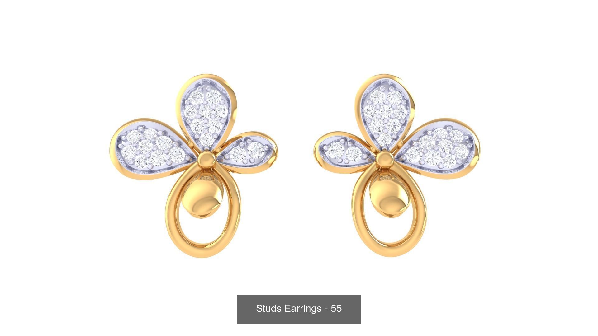 830 Diamond Studs Earrings Pack 3D Model Collection_231