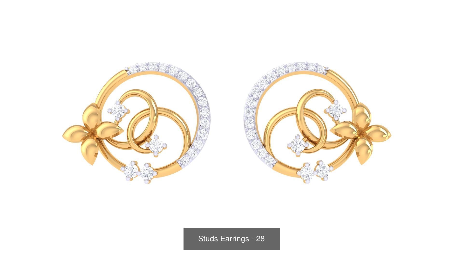 830 Diamond Studs Earrings Pack 3D Model Collection_261