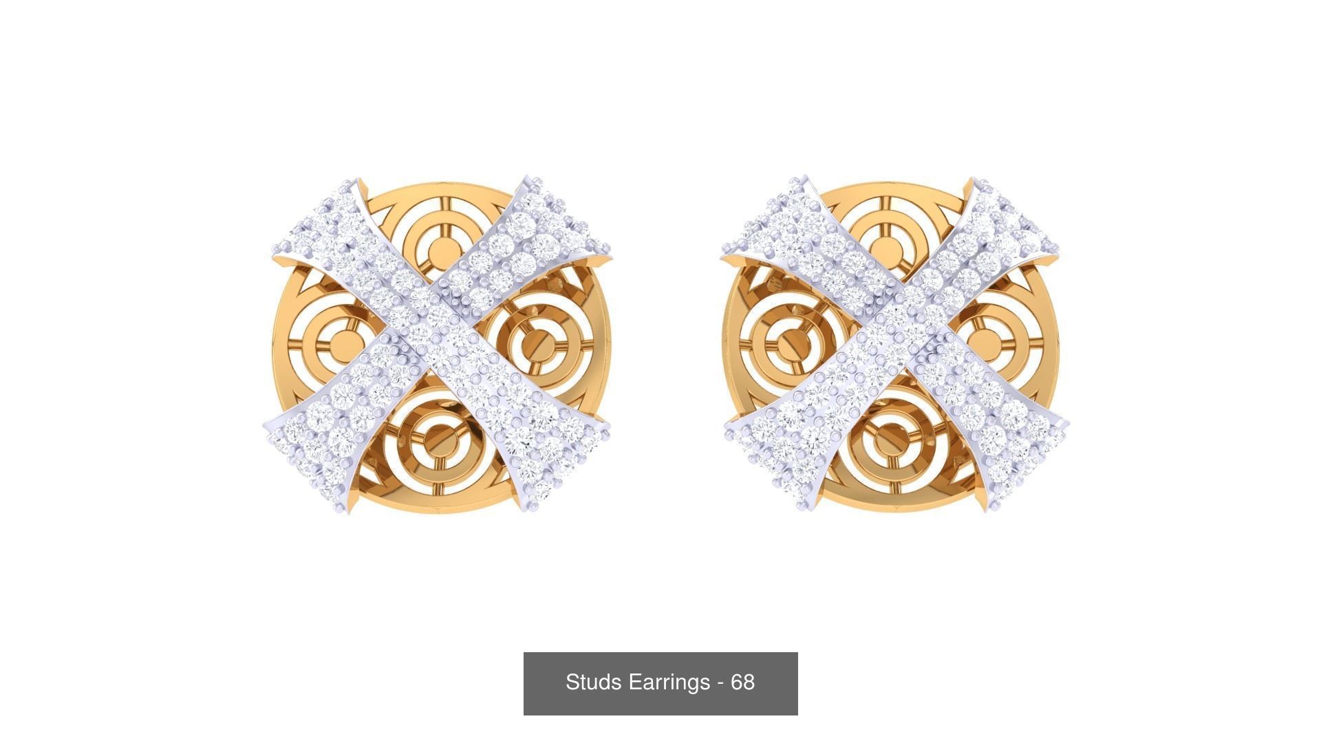 830 Diamond Studs Earrings Pack 3D Model Collection_217