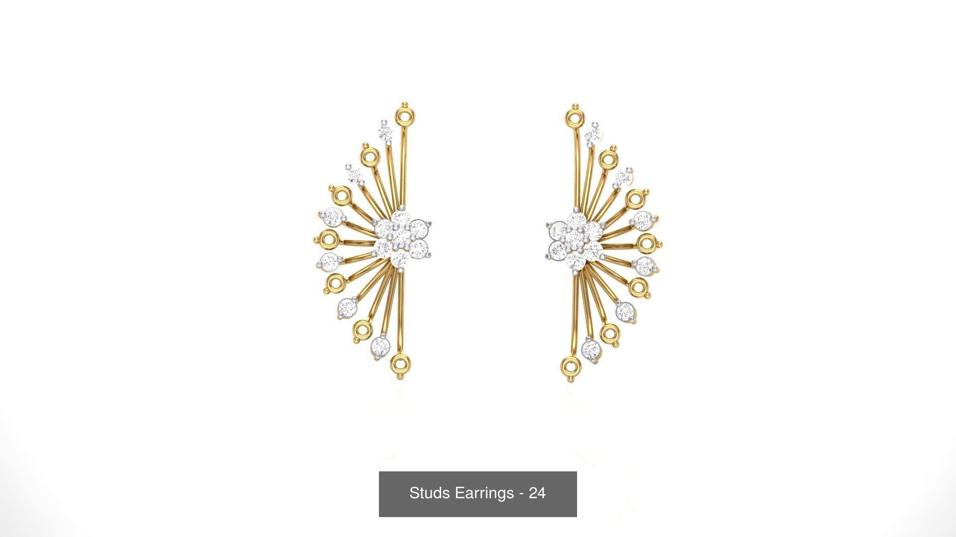 830 Diamond Studs Earrings Pack 3D Model Collection_112