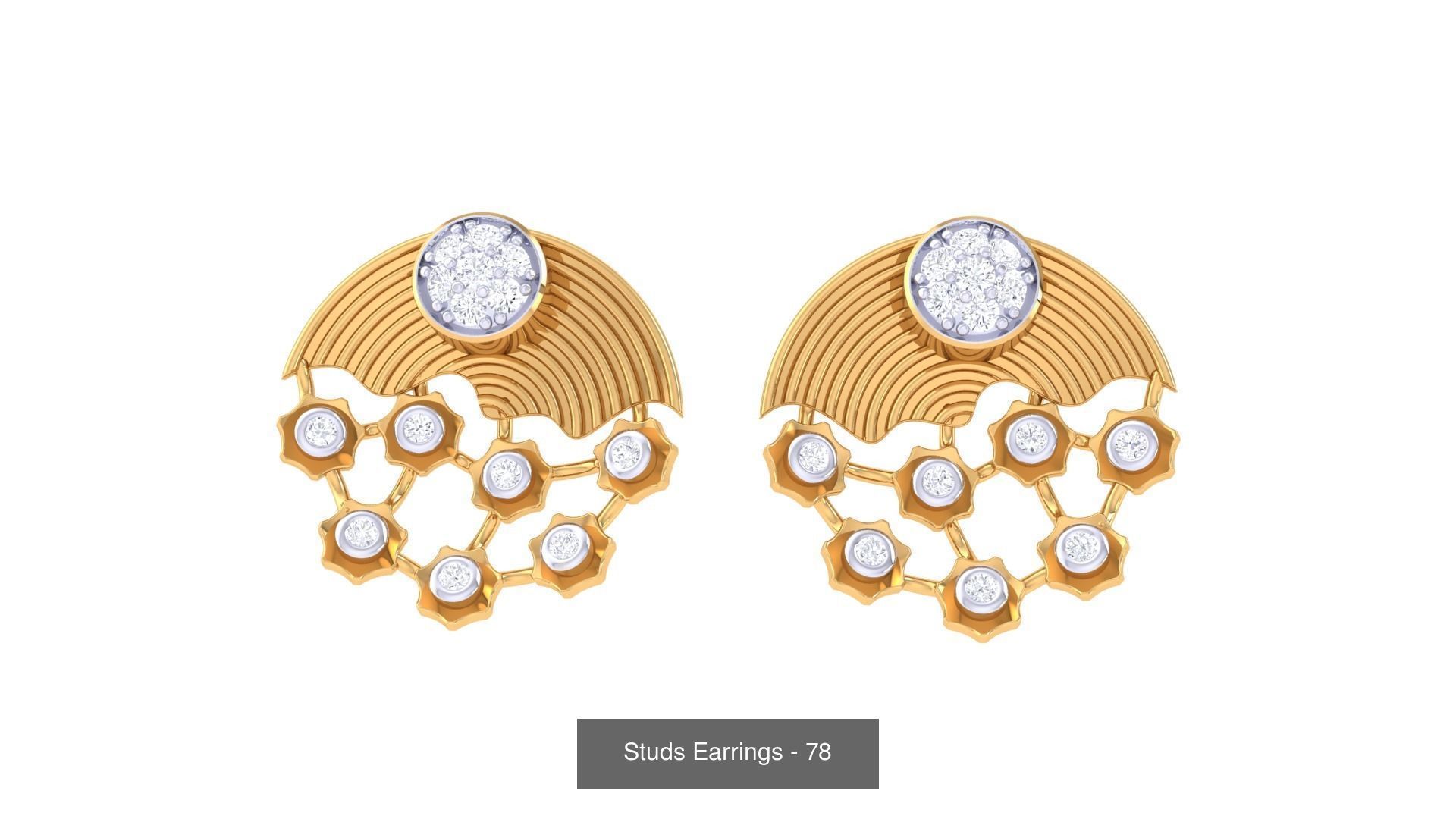 830 Diamond Studs Earrings Pack 3D Model Collection_206