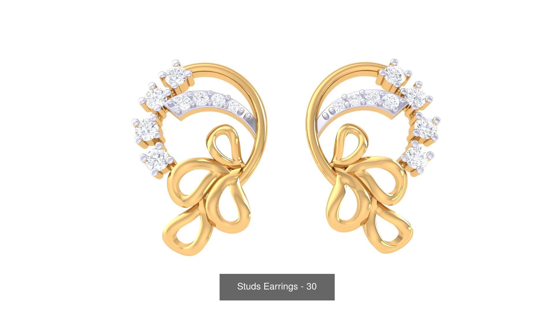 830 Diamond Studs Earrings Pack 3D Model Collection_258