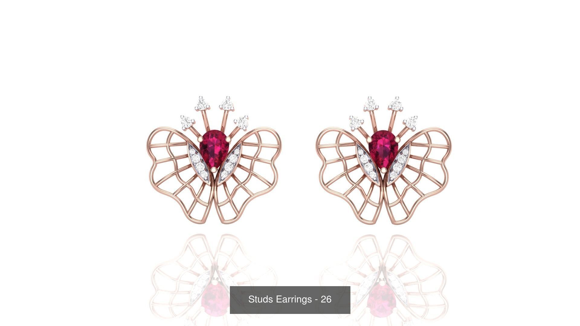 830 Diamond Studs Earrings Pack 3D Model Collection_106