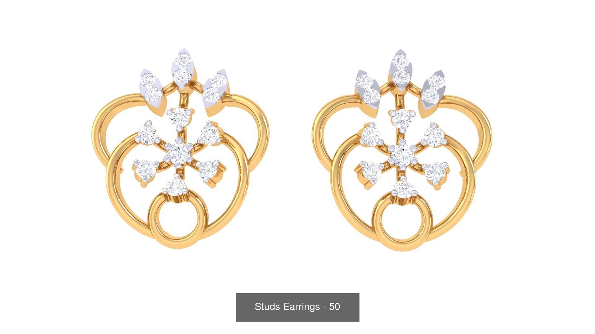 830 Diamond Studs Earrings Pack 3D Model Collection_236