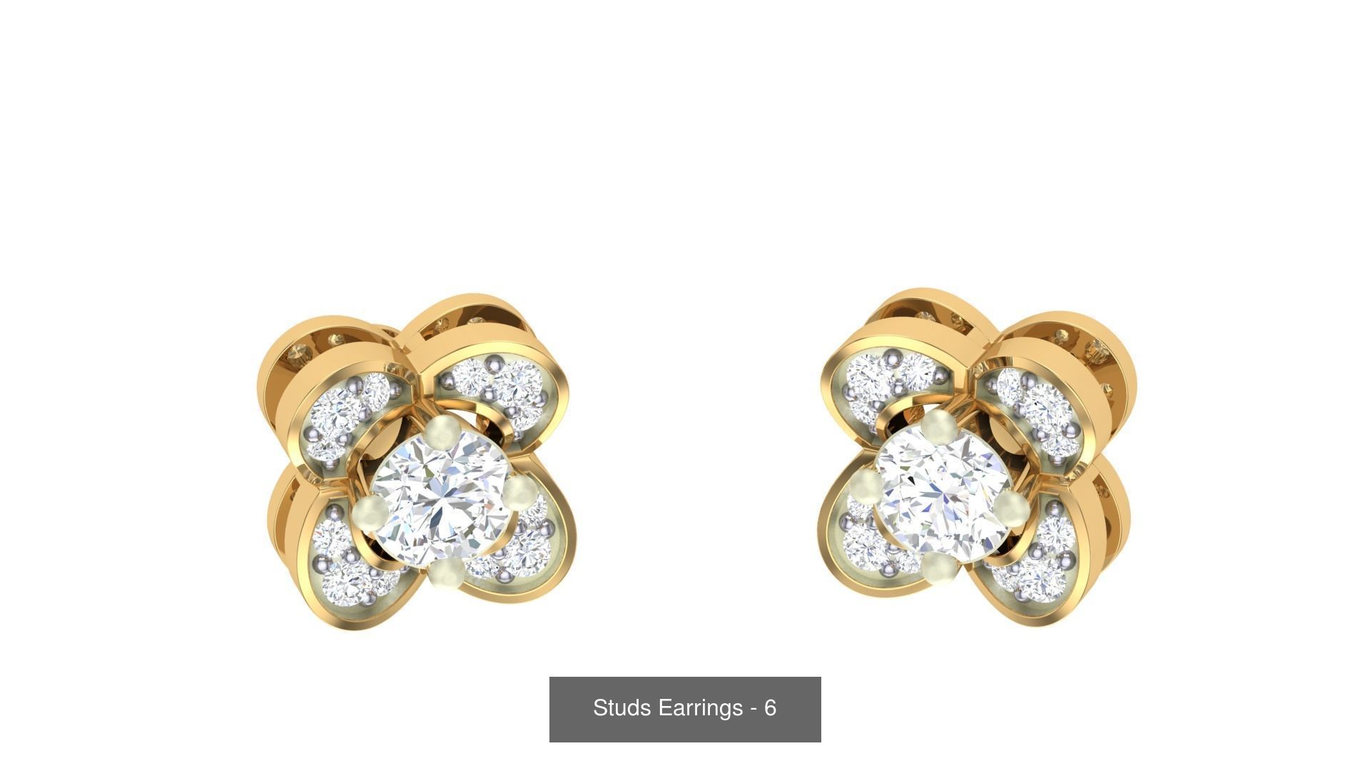 830 Diamond Studs Earrings Pack 3D Model Collection_64