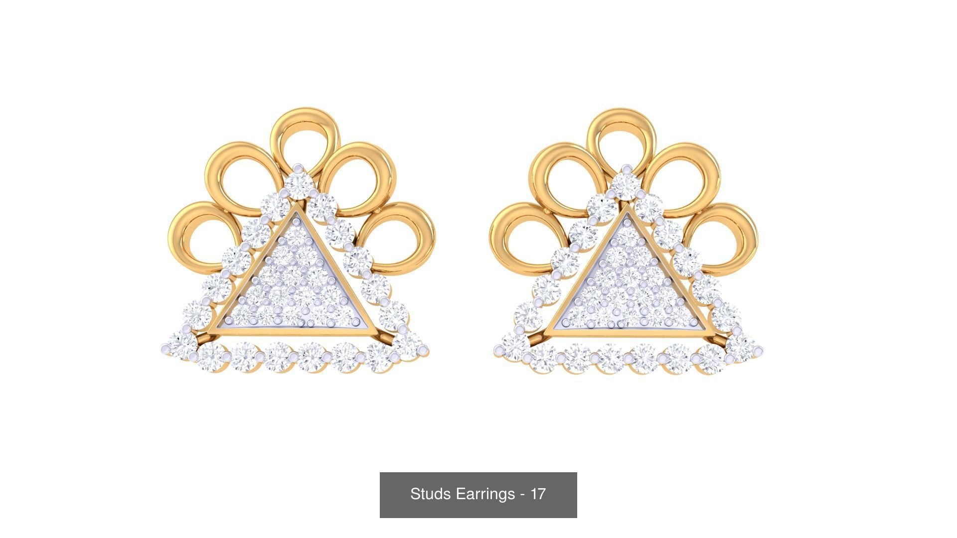 830 Diamond Studs Earrings Pack 3D Model Collection_273