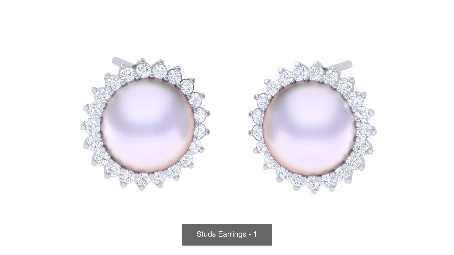 830 Diamond Studs Earrings Pack 3D Model Collection_21