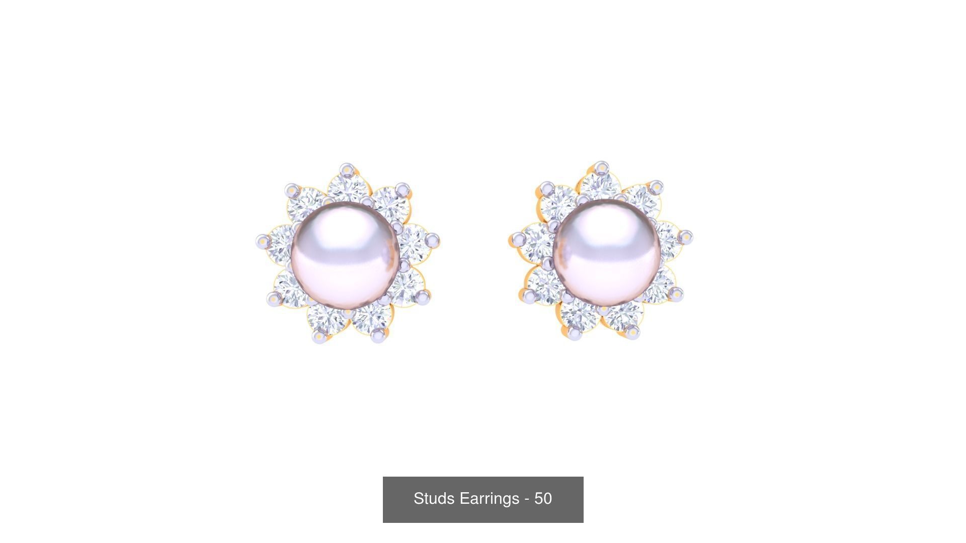 830 Diamond Studs Earrings Pack 3D Model Collection_158