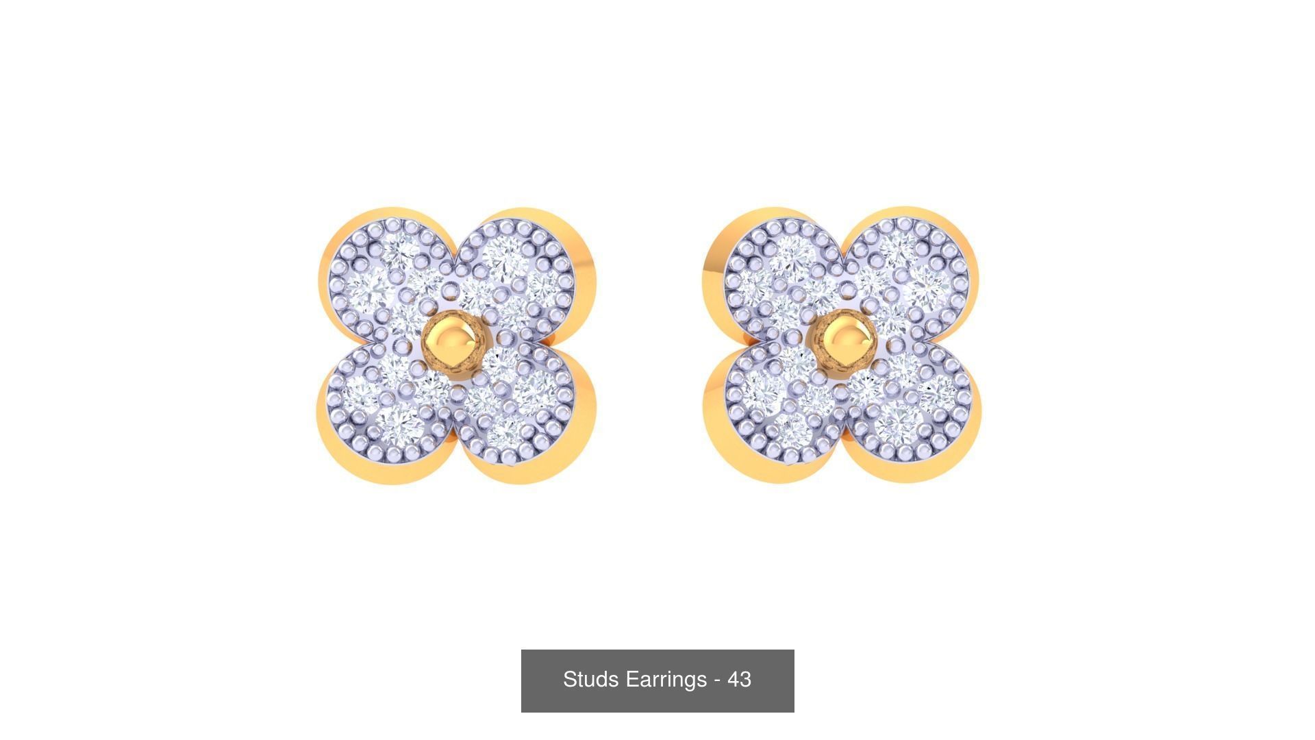 830 Diamond Studs Earrings Pack 3D Model Collection_164