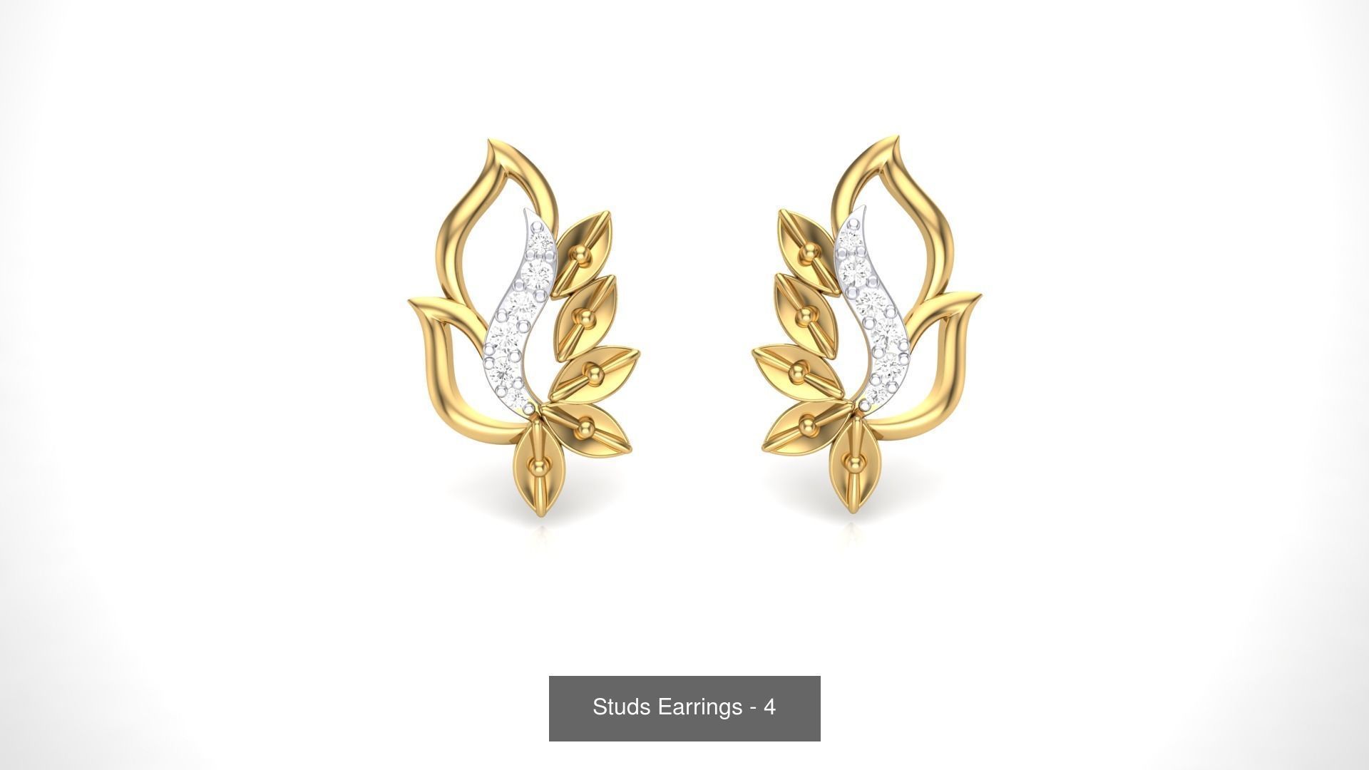 830 Diamond Studs Earrings Pack 3D Model Collection_100