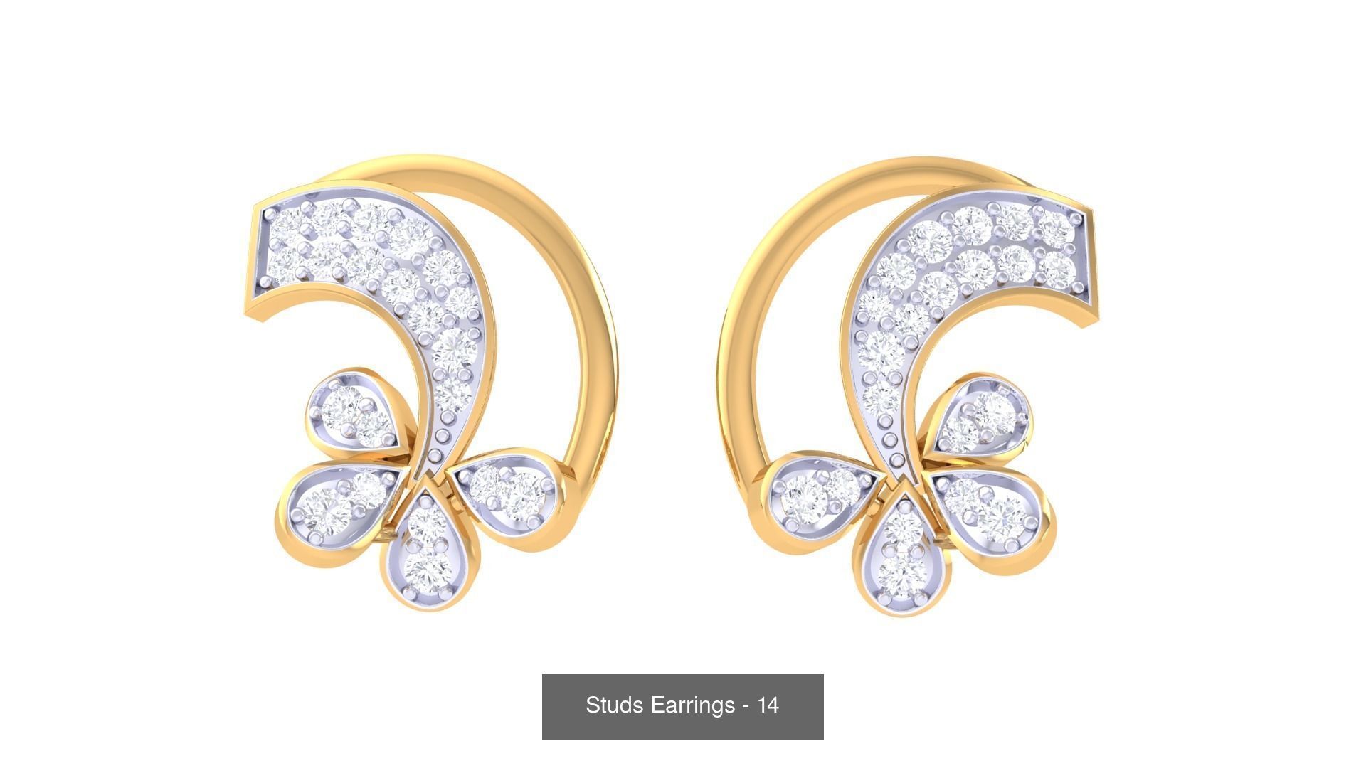 830 Diamond Studs Earrings Pack 3D Model Collection_276