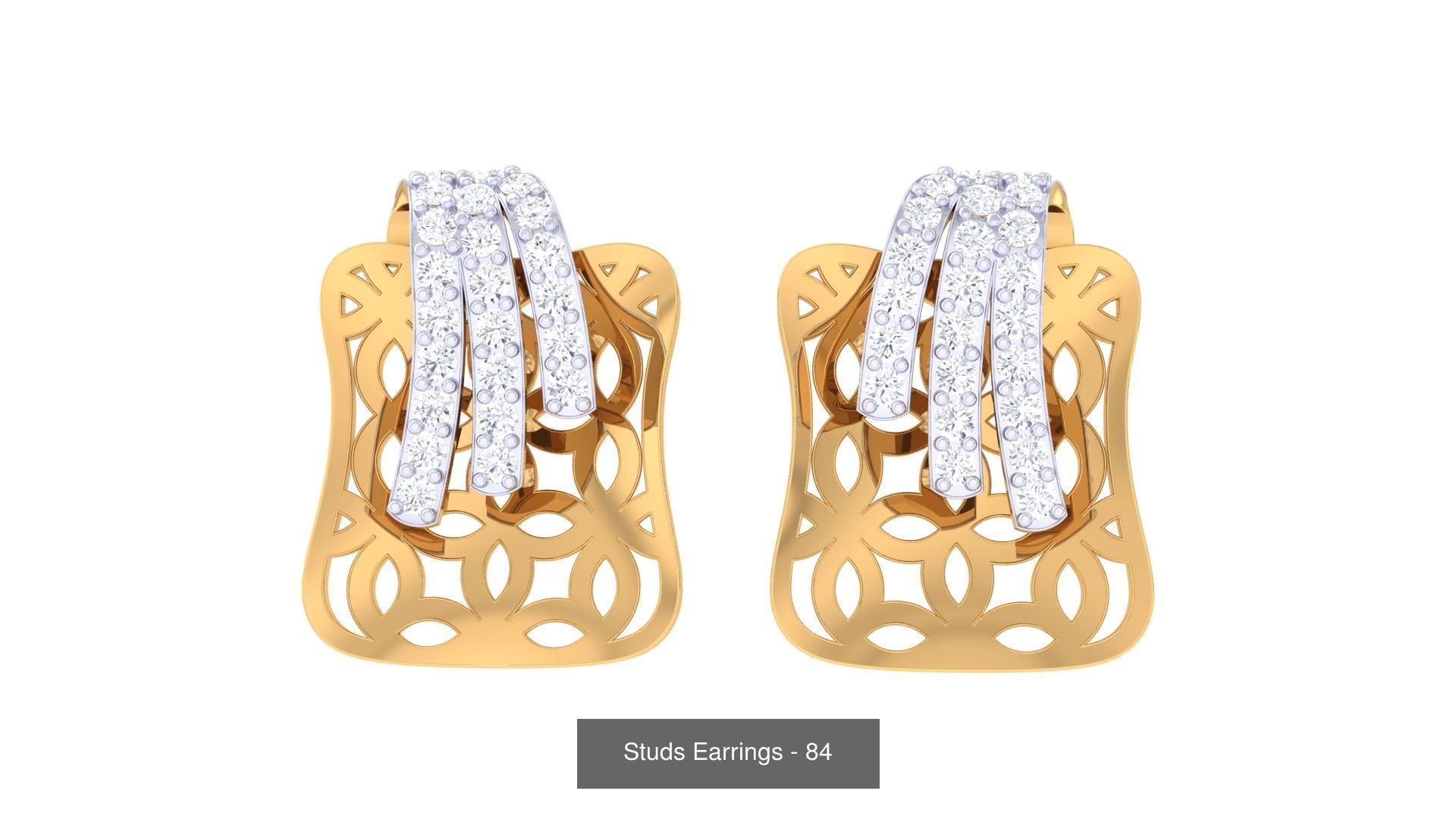 830 Diamond Studs Earrings Pack 3D Model Collection_199