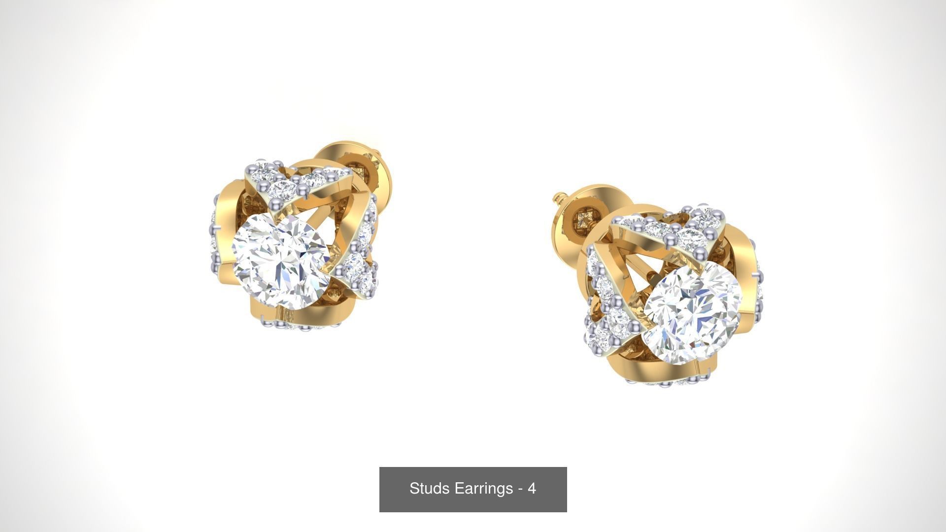 830 Diamond Studs Earrings Pack 3D Model Collection_70