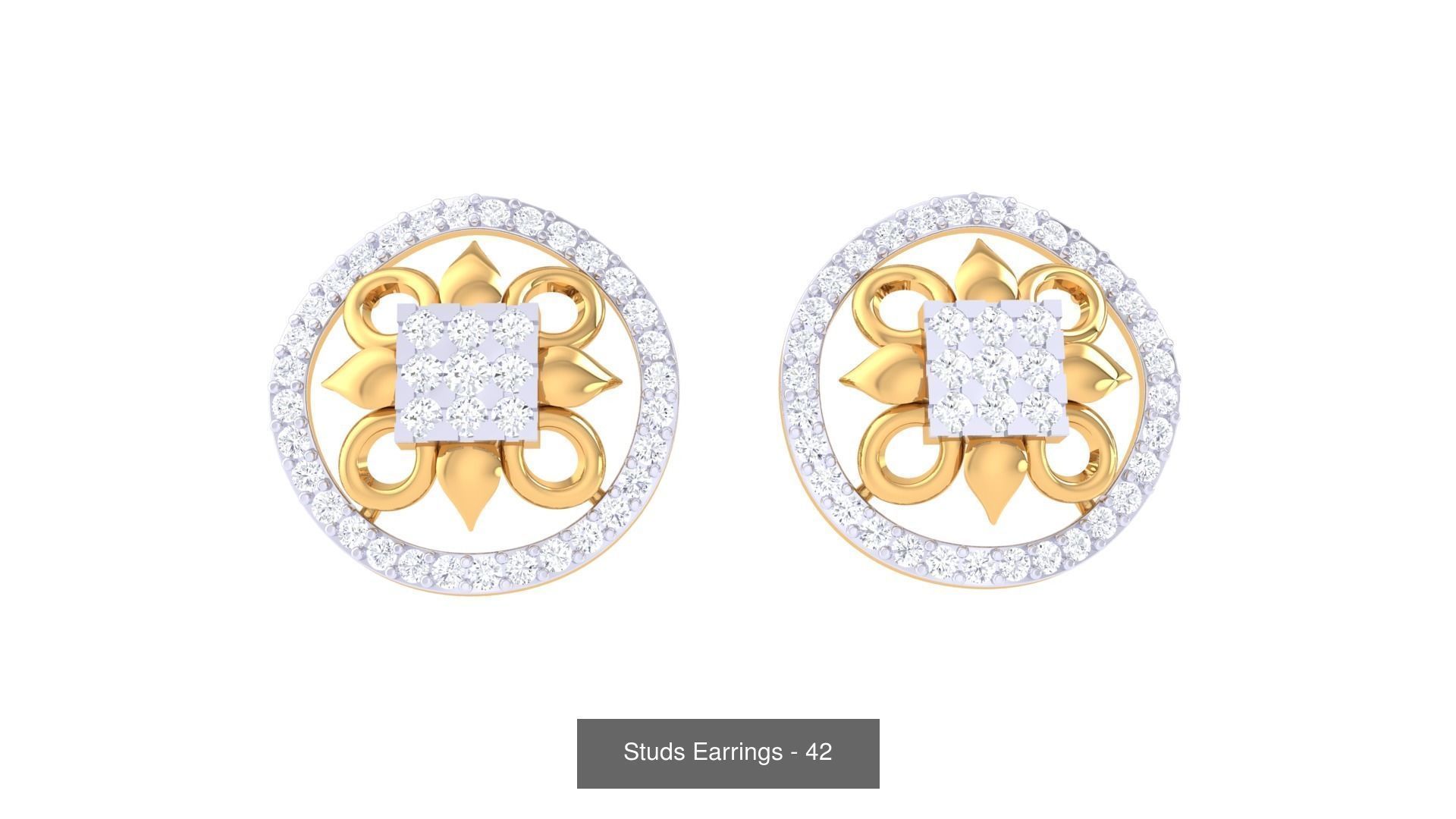 830 Diamond Studs Earrings Pack 3D Model Collection_245