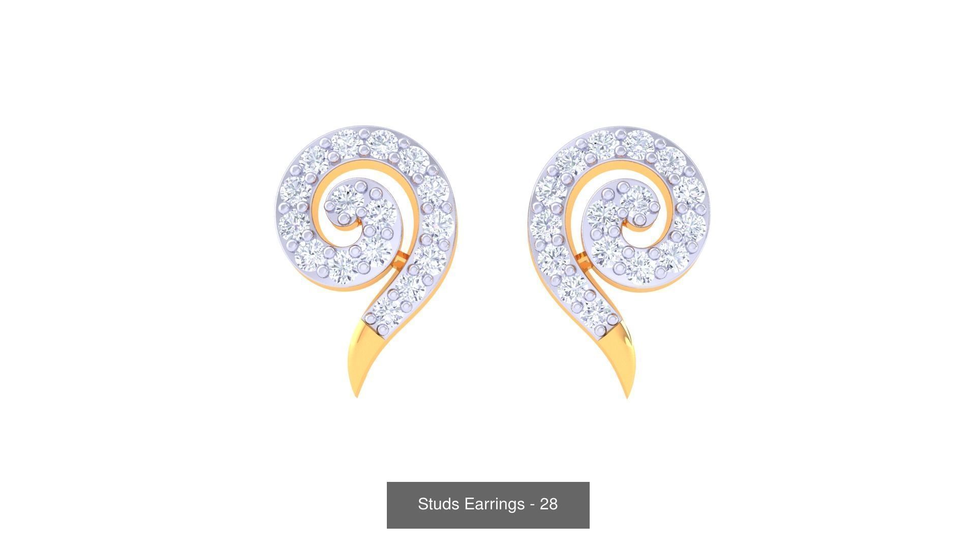 830 Diamond Studs Earrings Pack 3D Model Collection_179