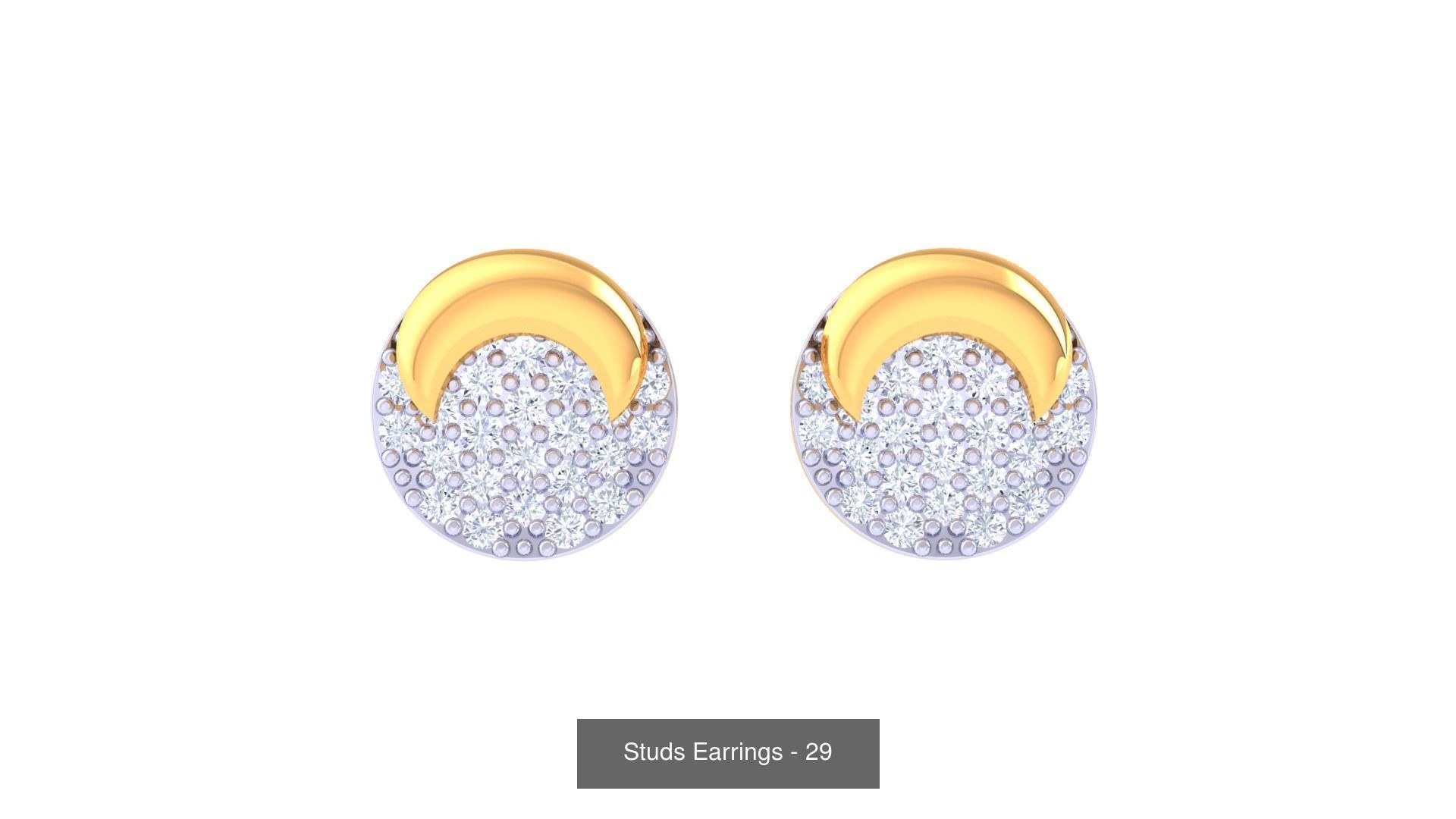830 Diamond Studs Earrings Pack 3D Model Collection_178