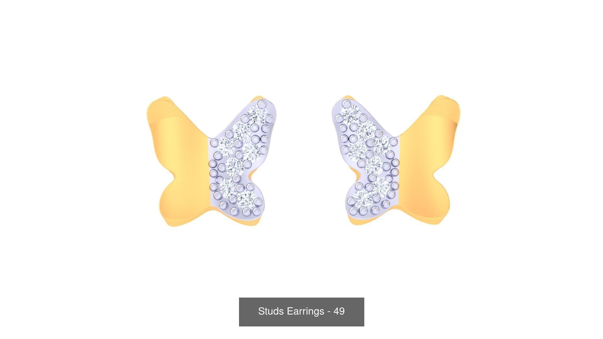 830 Diamond Studs Earrings Pack 3D Model Collection_159