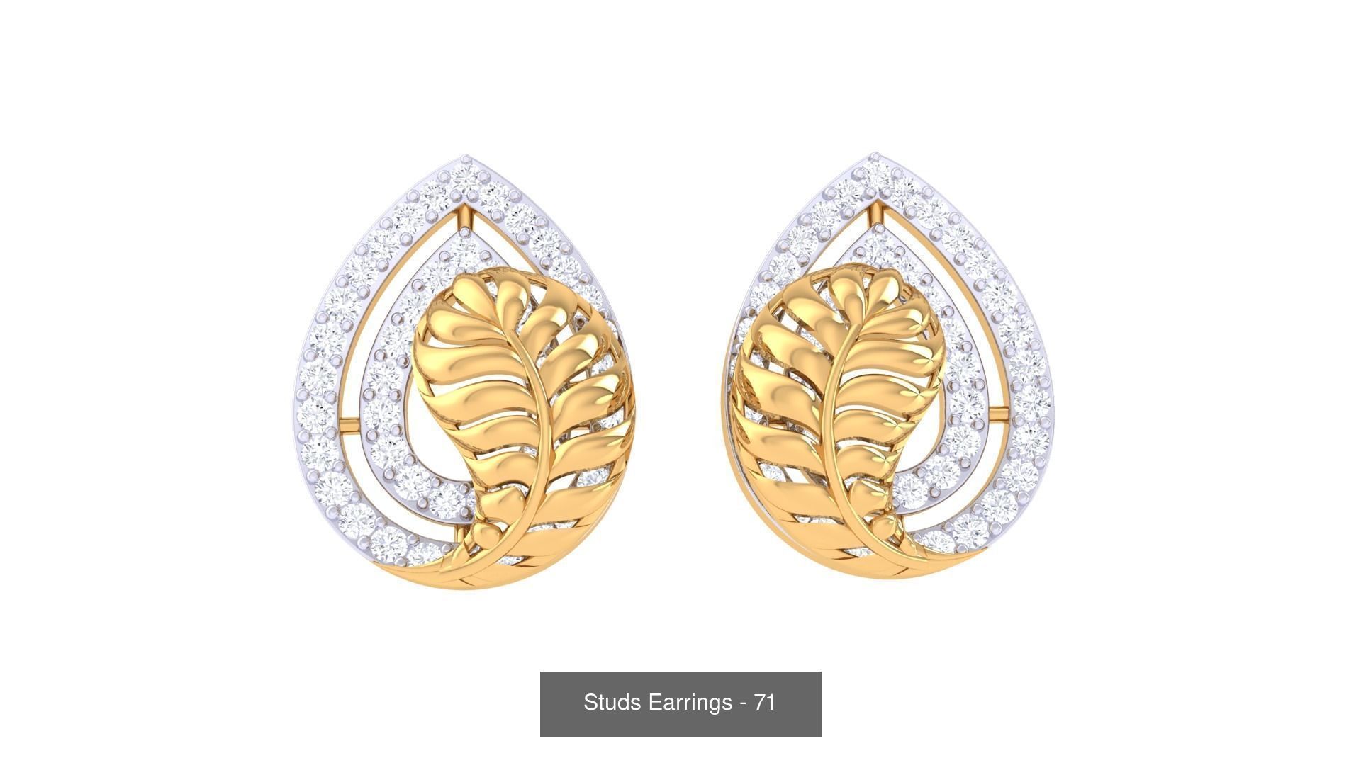 830 Diamond Studs Earrings Pack 3D Model Collection_213