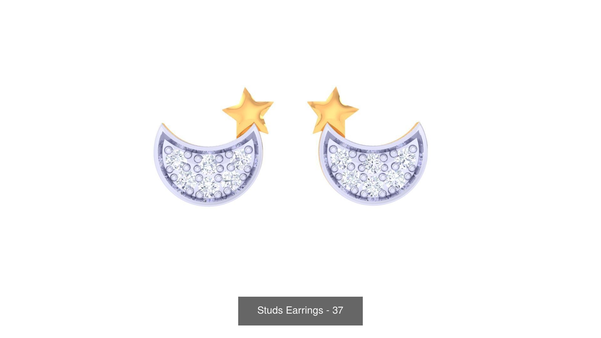 830 Diamond Studs Earrings Pack 3D Model Collection_170