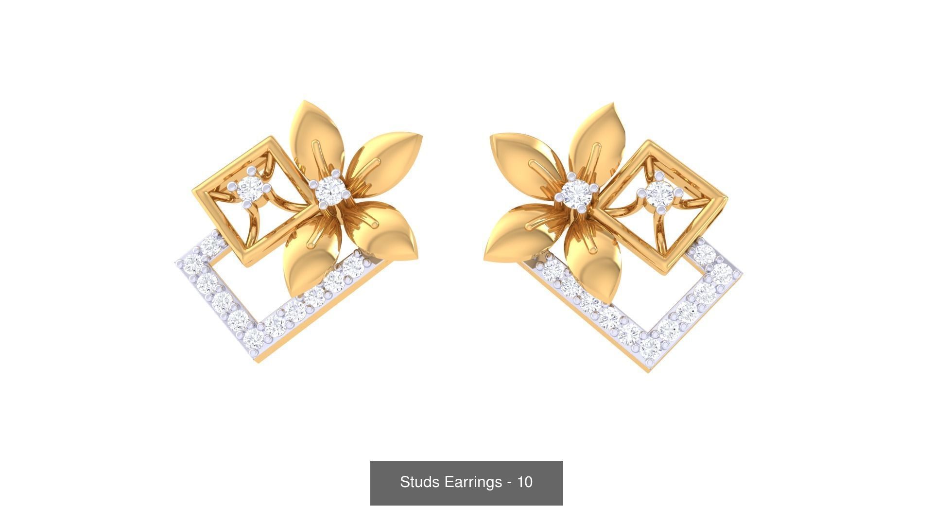 830 Diamond Studs Earrings Pack 3D Model Collection_281