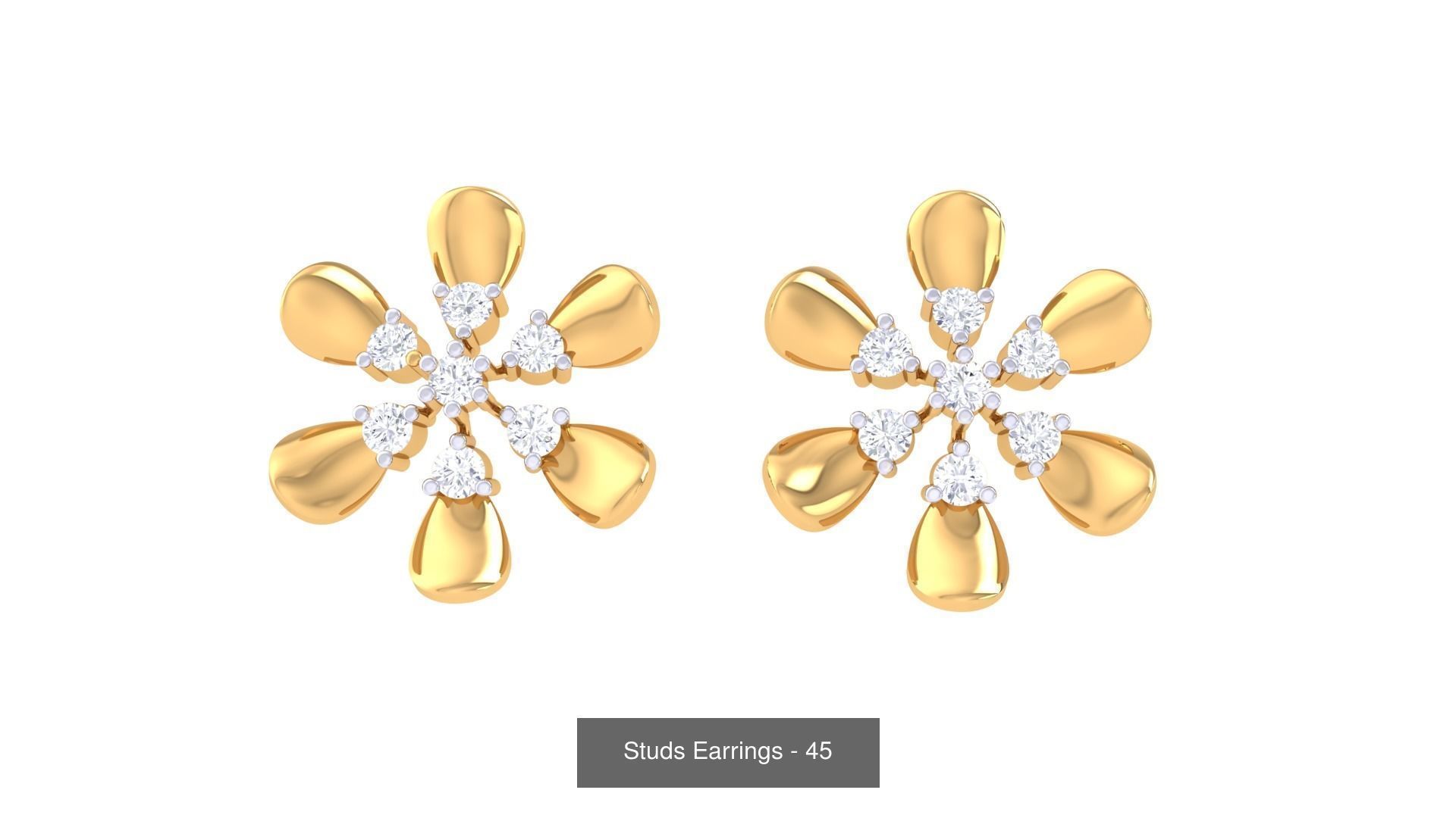 830 Diamond Studs Earrings Pack 3D Model Collection_242