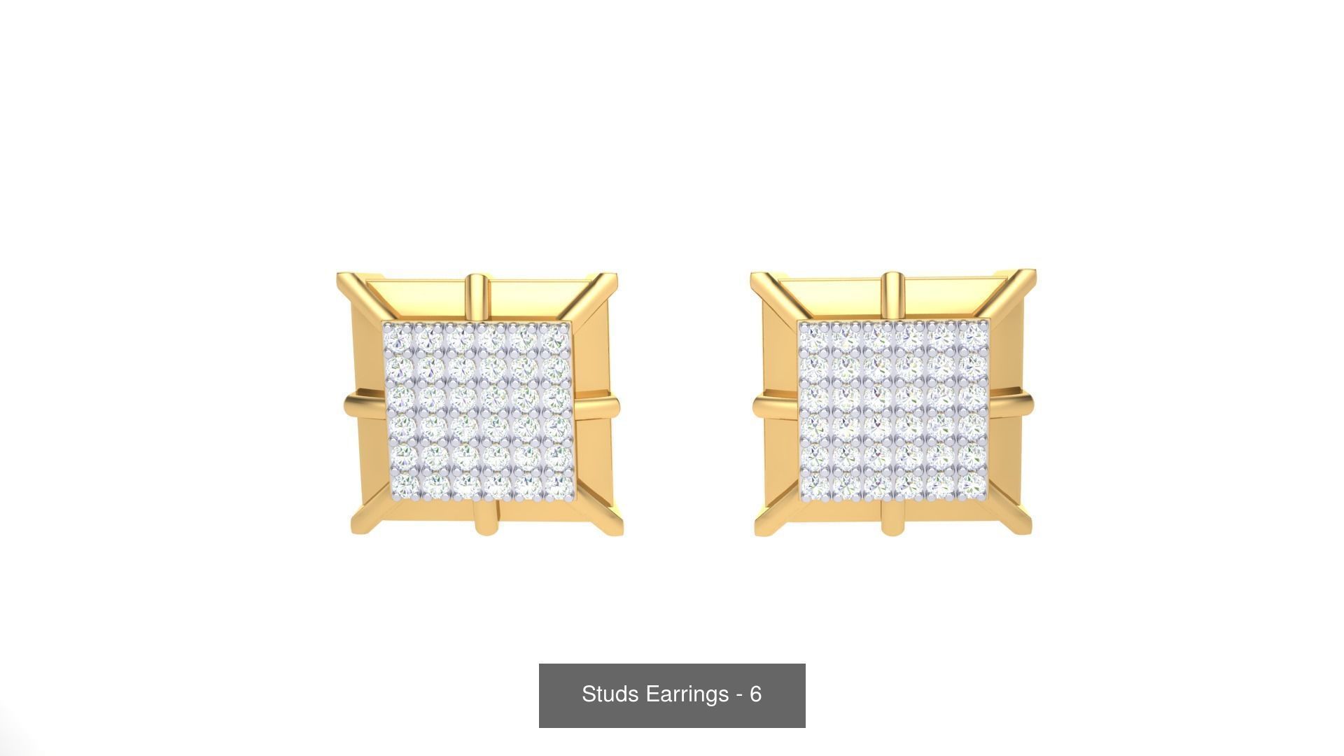830 Diamond Studs Earrings Pack 3D Model Collection_33