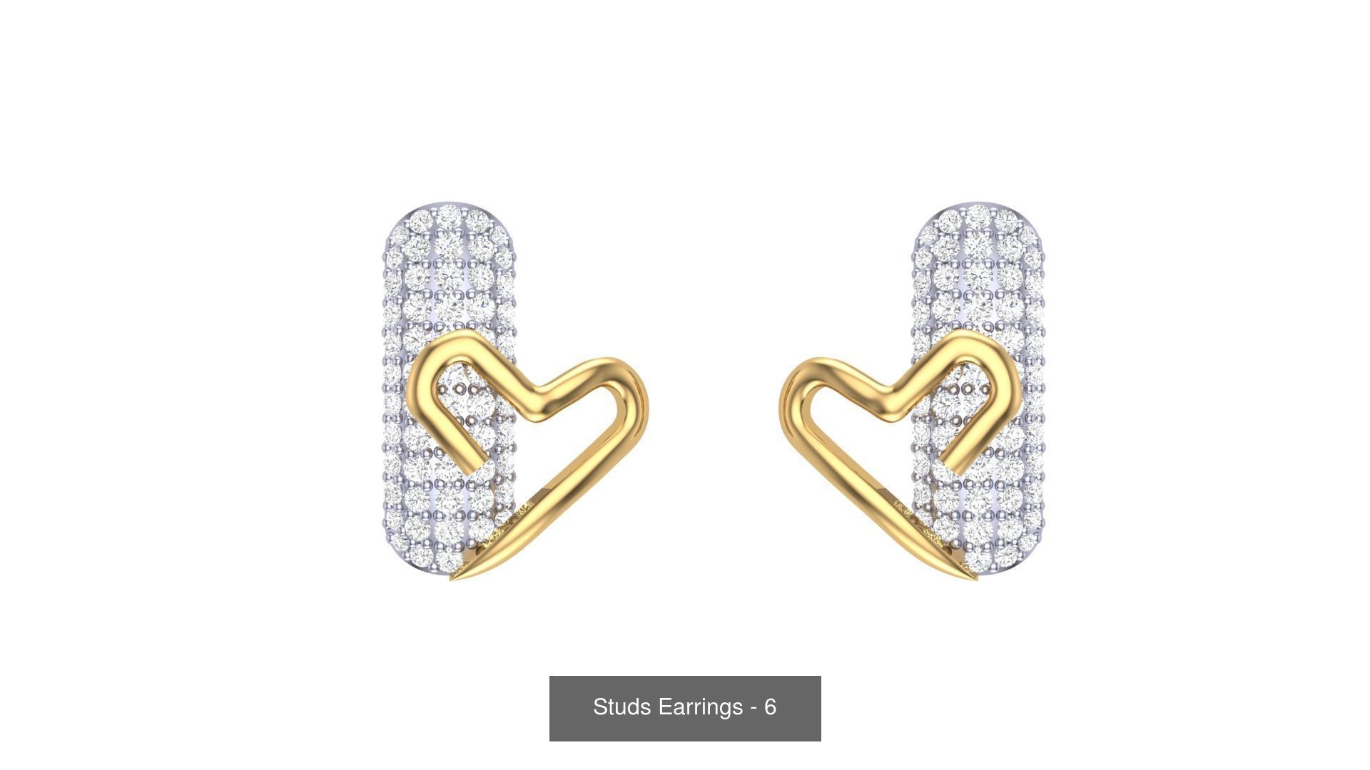 830 Diamond Studs Earrings Pack 3D Model Collection_286