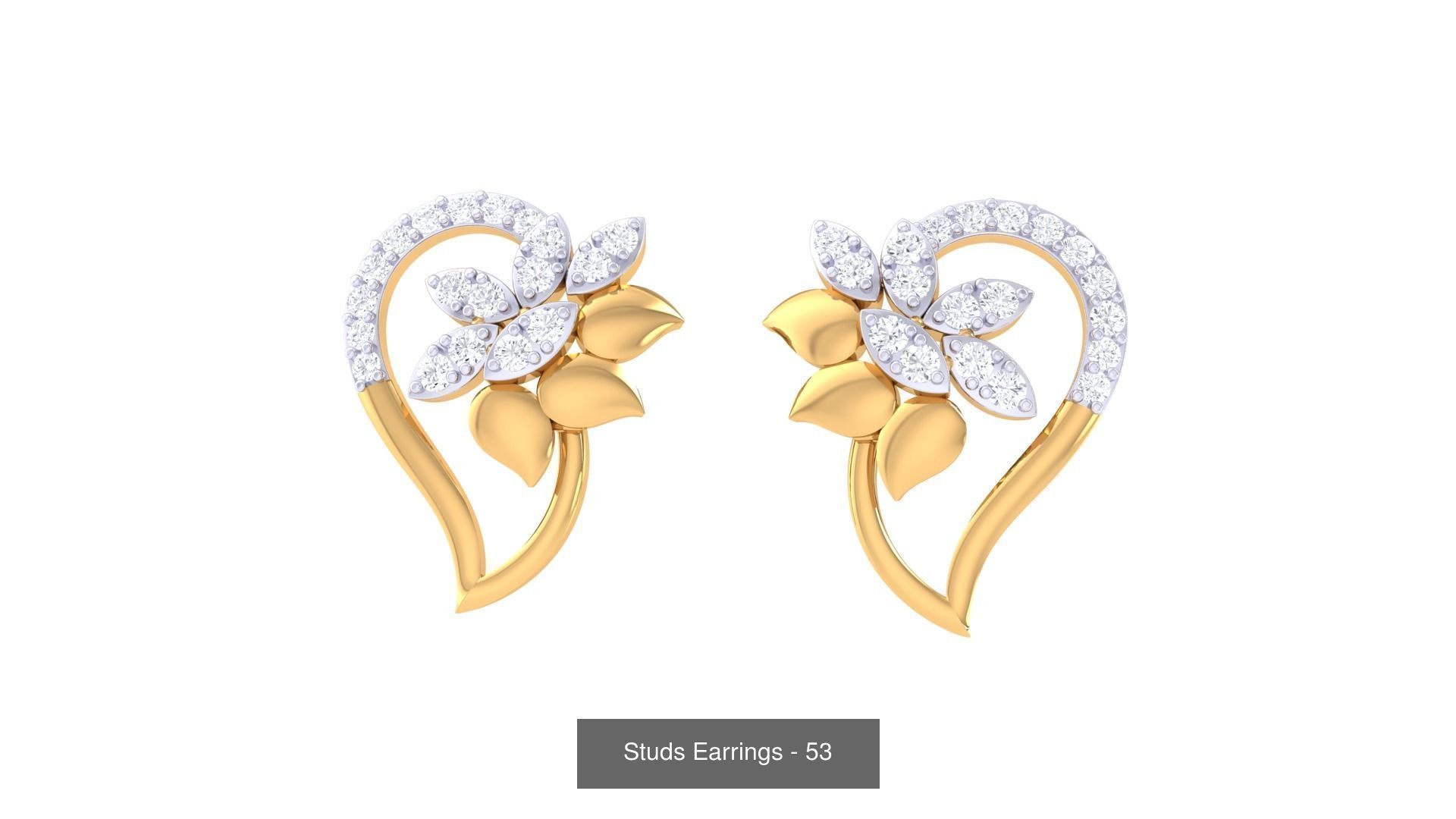 830 Diamond Studs Earrings Pack 3D Model Collection_233
