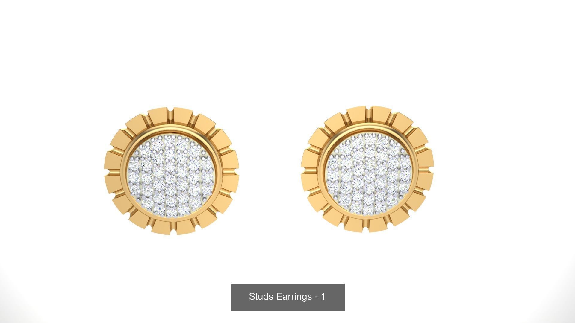 830 Diamond Studs Earrings Pack 3D Model Collection_51