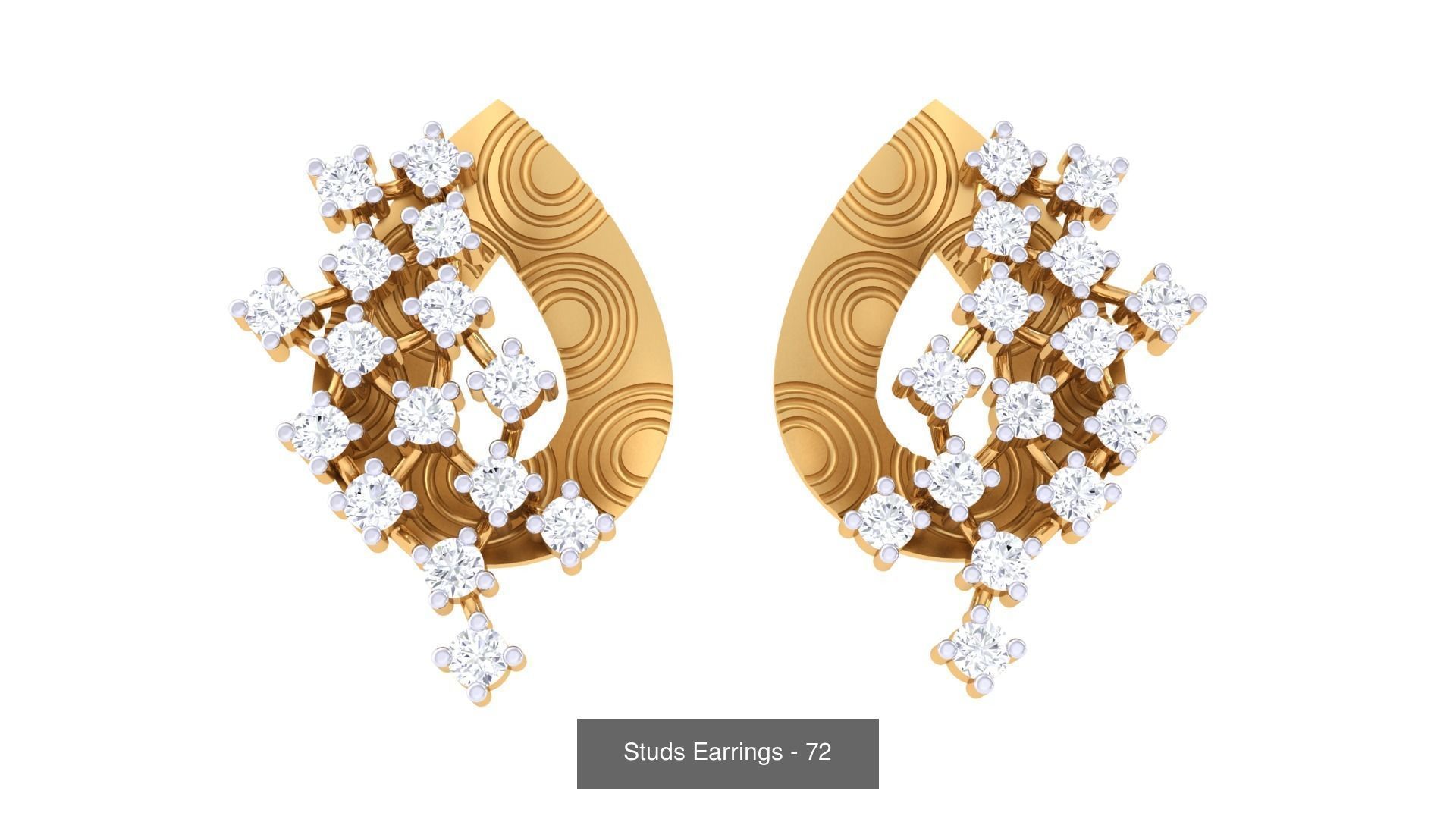 830 Diamond Studs Earrings Pack 3D Model Collection_212