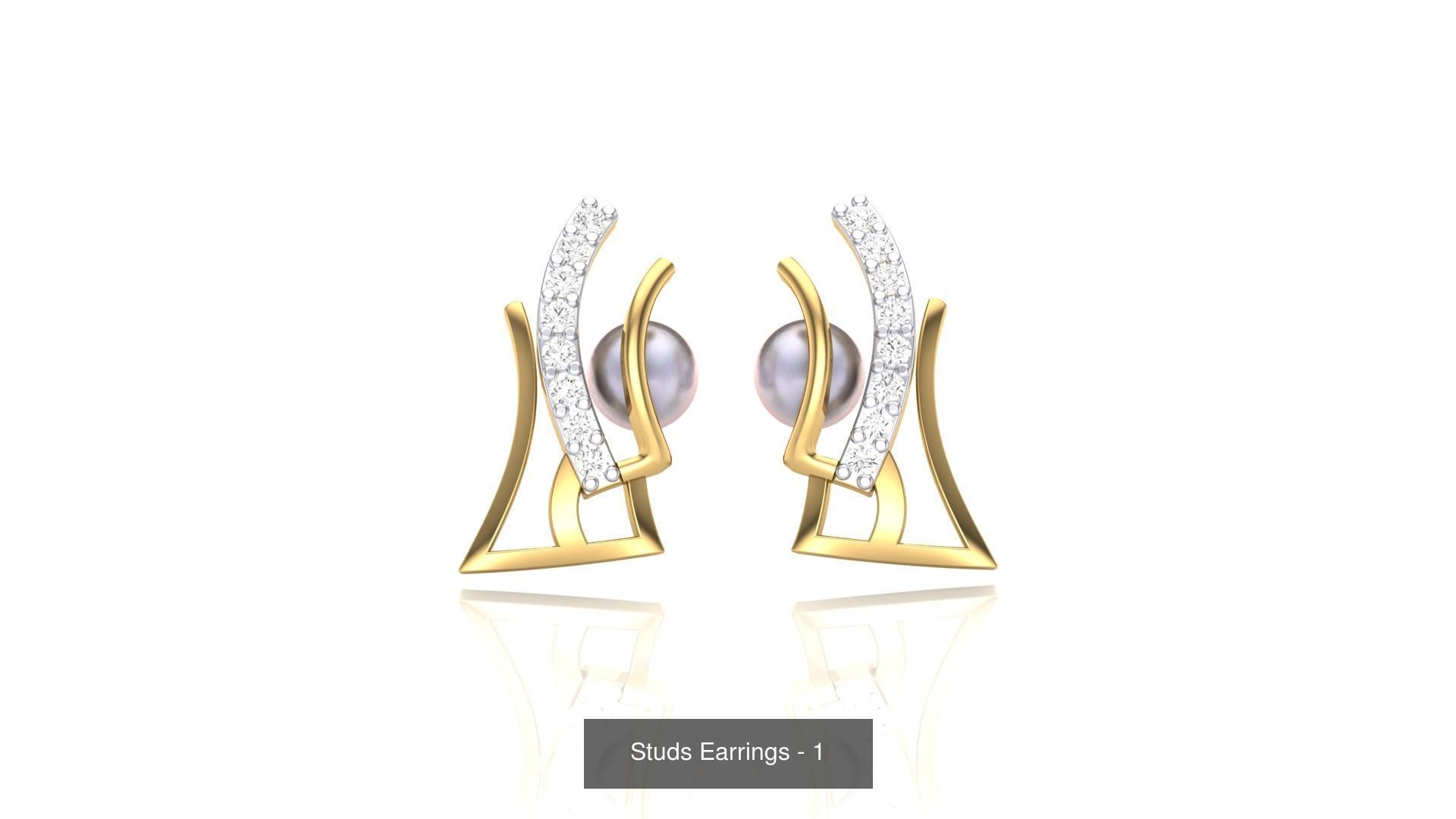 830 Diamond Studs Earrings Pack 3D Model Collection_150