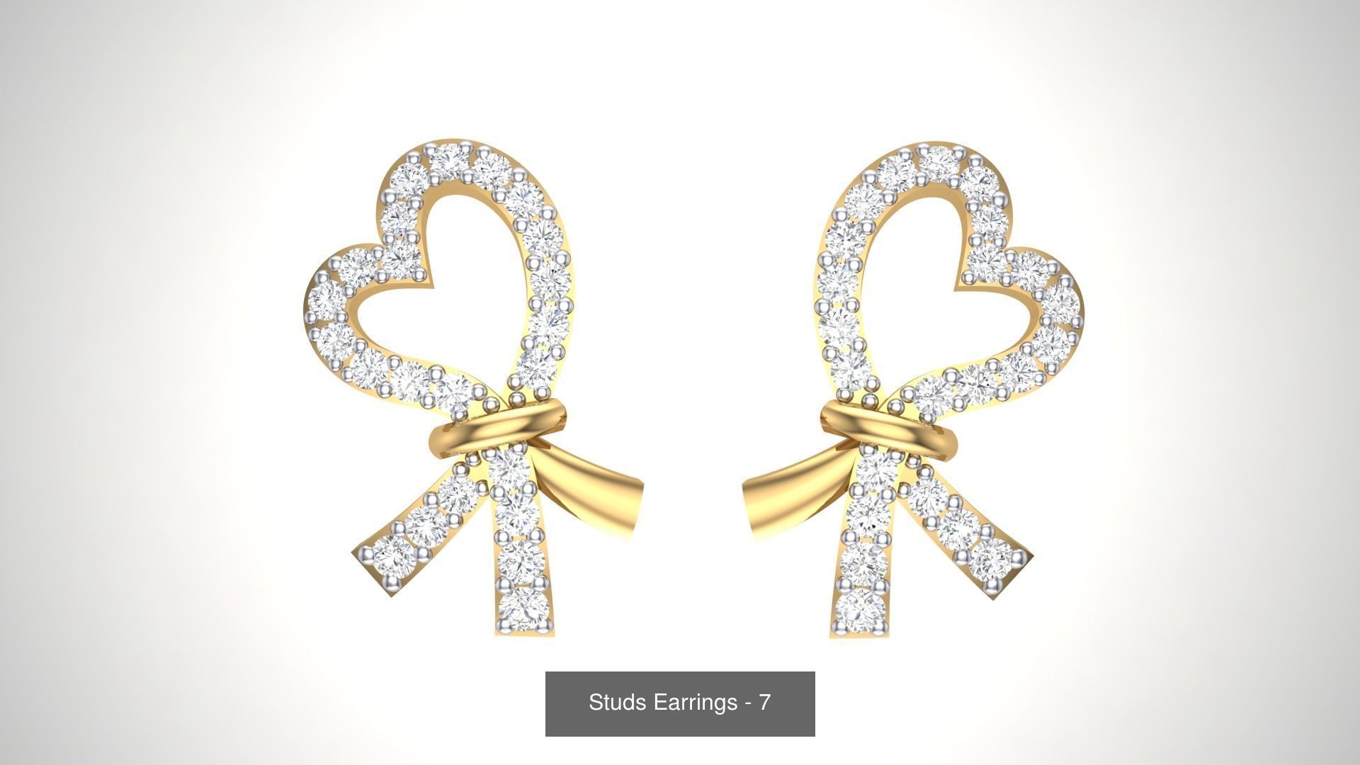 830 Diamond Studs Earrings Pack 3D Model Collection_285