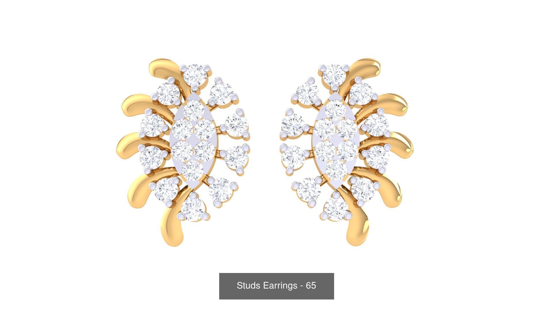 830 Diamond Studs Earrings Pack 3D Model Collection_220