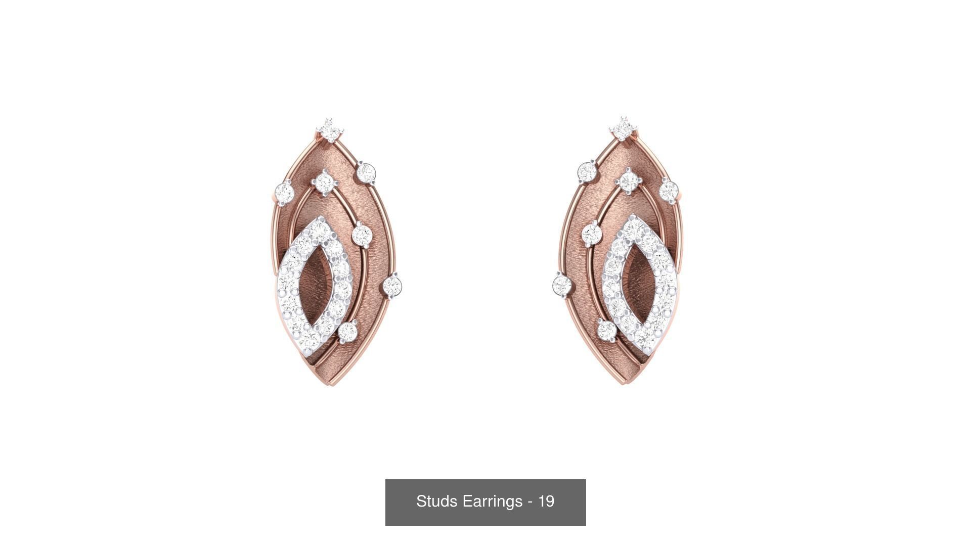 830 Diamond Studs Earrings Pack 3D Model Collection_130