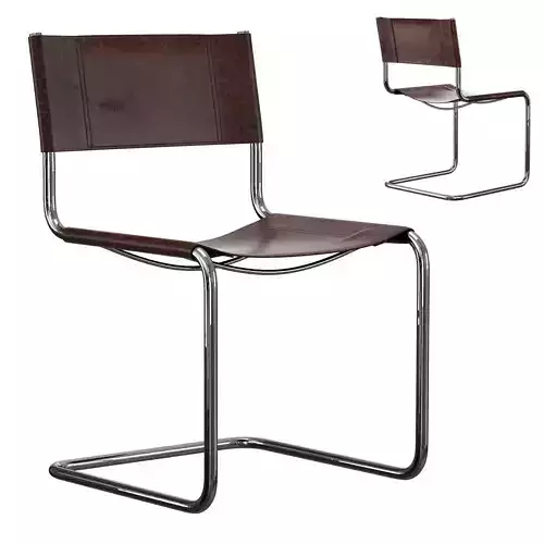 Dark Chocolate Leather 1980s Chair