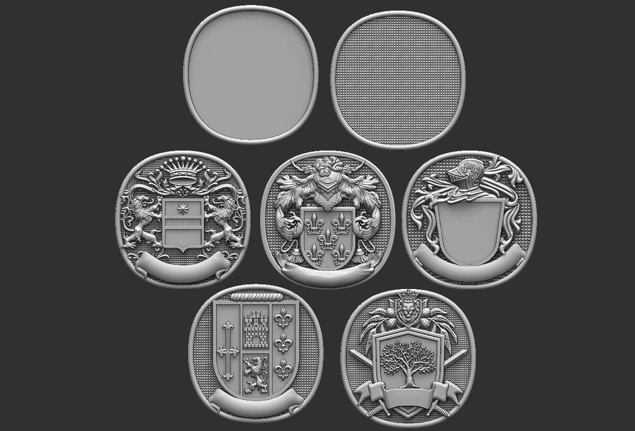 Coat of Arms Family - Brasao - Rings Set 3D print model_1