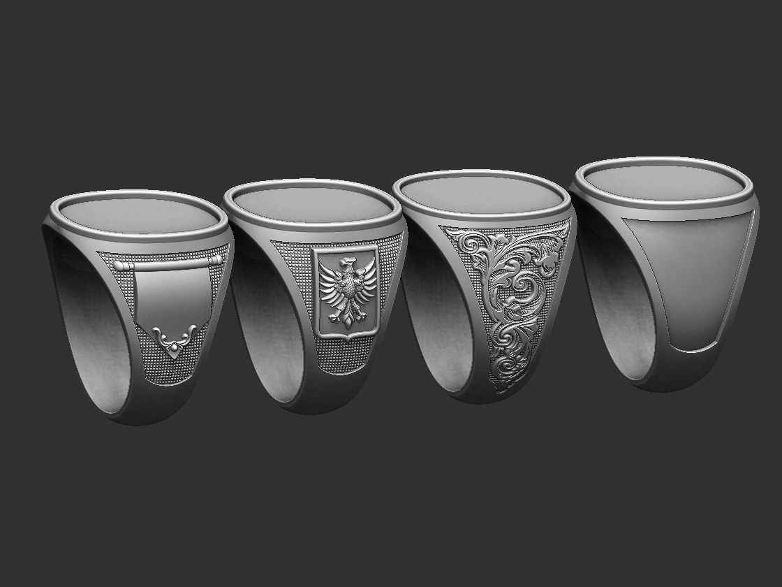 Coat of Arms Family - Brasao - Rings Set 3D print model_2