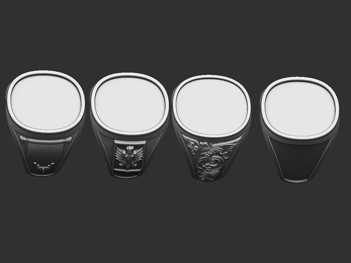 Coat of Arms Family - Brasao - Rings Set 3D print model_24